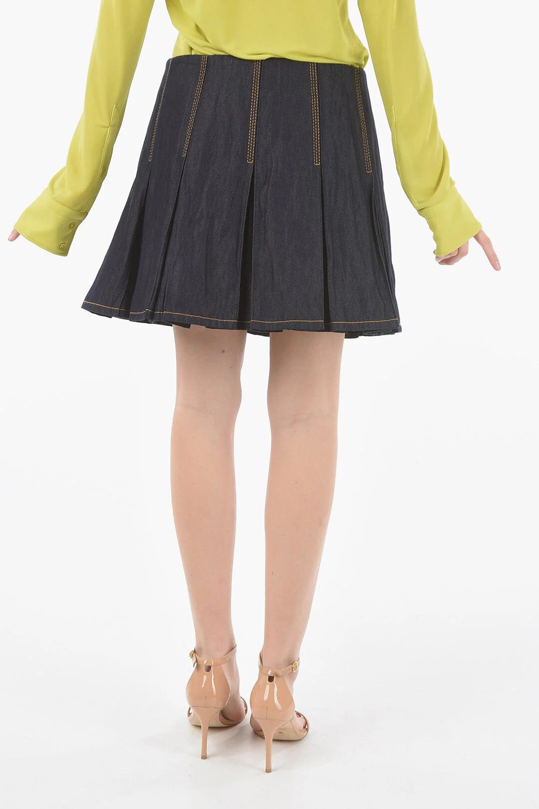 Bottega Veneta og1mm0426 Denim Mini Skirt in Blue Size 26" / US 2 / IT 38 - 2 Thumbnail