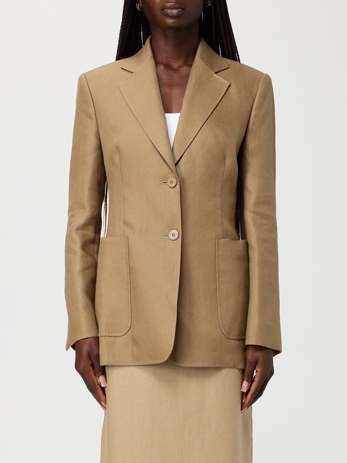 Max Mara Max Mara Jacket Woman Beige Size M / US 6-8 / IT 42-44 - 1 Thumbnail