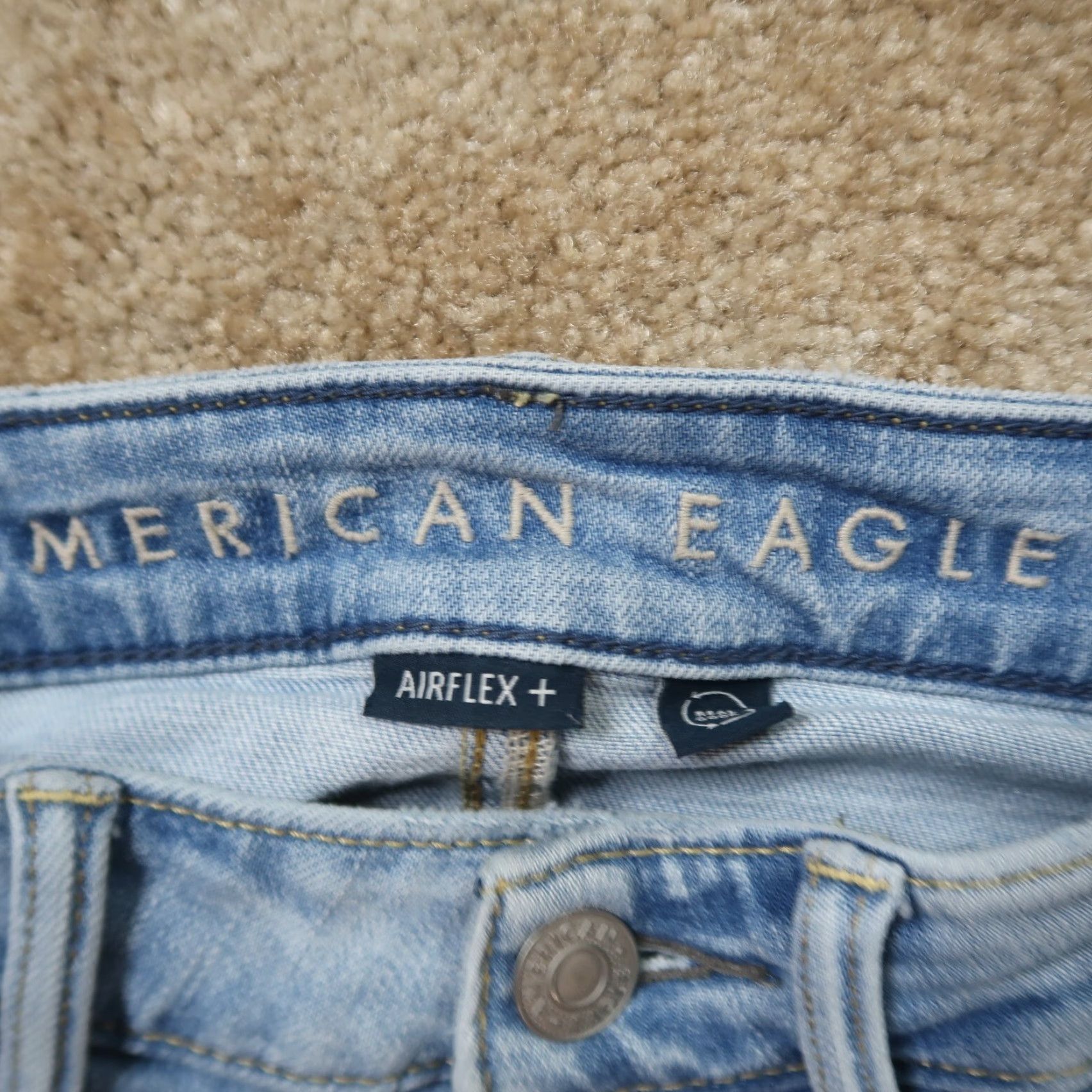 American Eagle Outfitters American Eagle Jeans Men's 31x30 Blue Denim Airflex Slim Straight Size US 31 - 5 Thumbnail