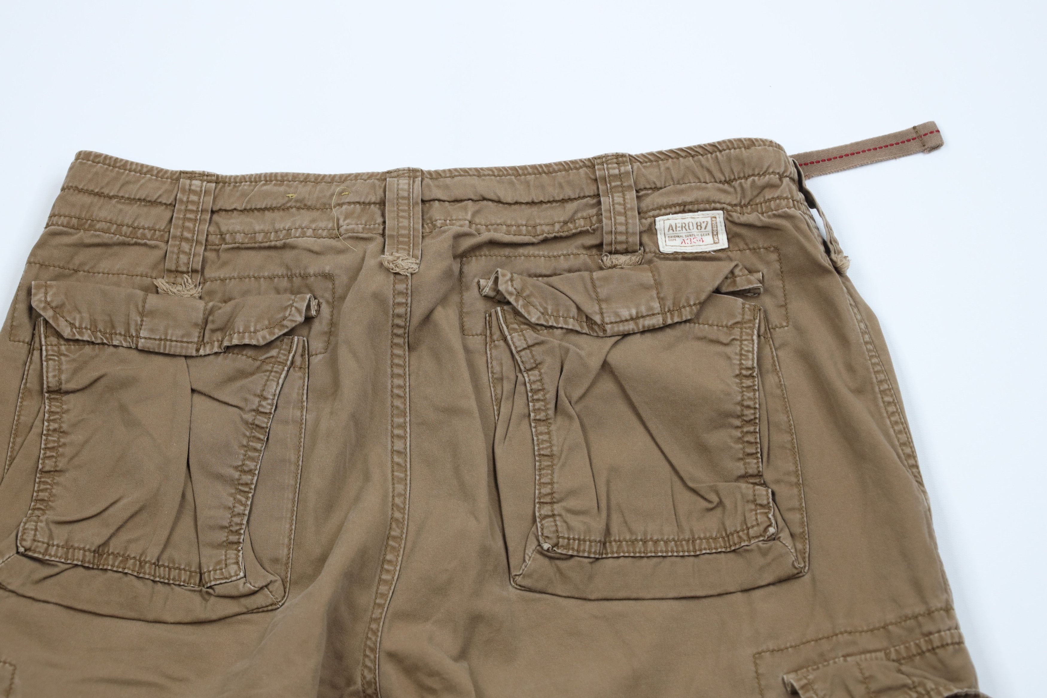 Aeropostale Vintage 90s Y2K Aeropostale Wide Leg Cargo Pants Brown Size US 32 / EU 48 - 11 Thumbnail
