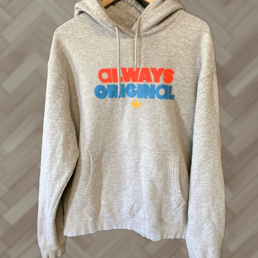 Adidas Adidas Hoodie Men XL Gray Always Original Logo Pullover Sweatshirt Activewear Size US XL / EU 56 / 4 - 1 Thumbnail