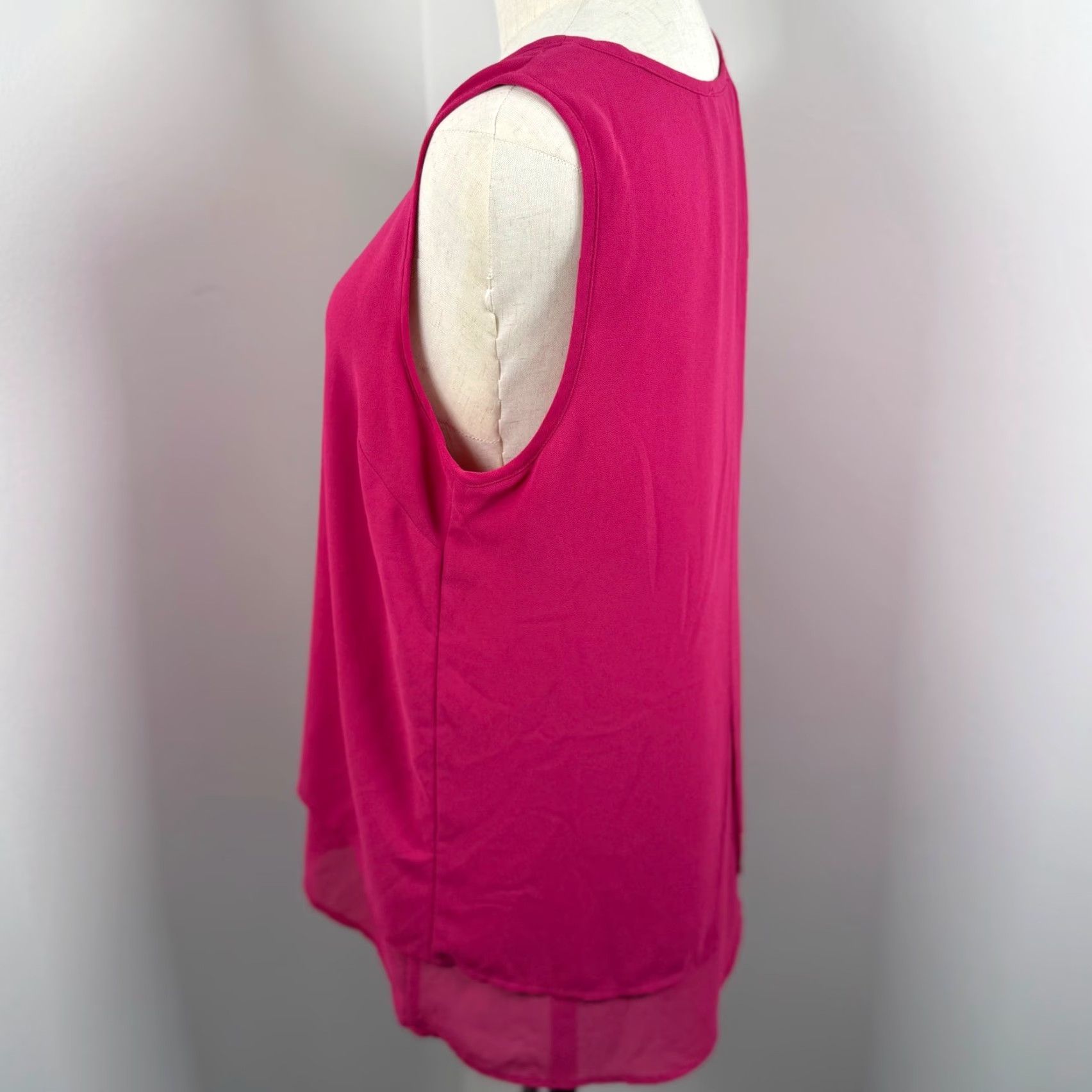 Vintage Michael Kors Tank Top Womens M Pink Magenta Split Back Layered Sleeveless Crew Neck Size M / US 6-8 / IT 42-44 - 2 Thumbnail