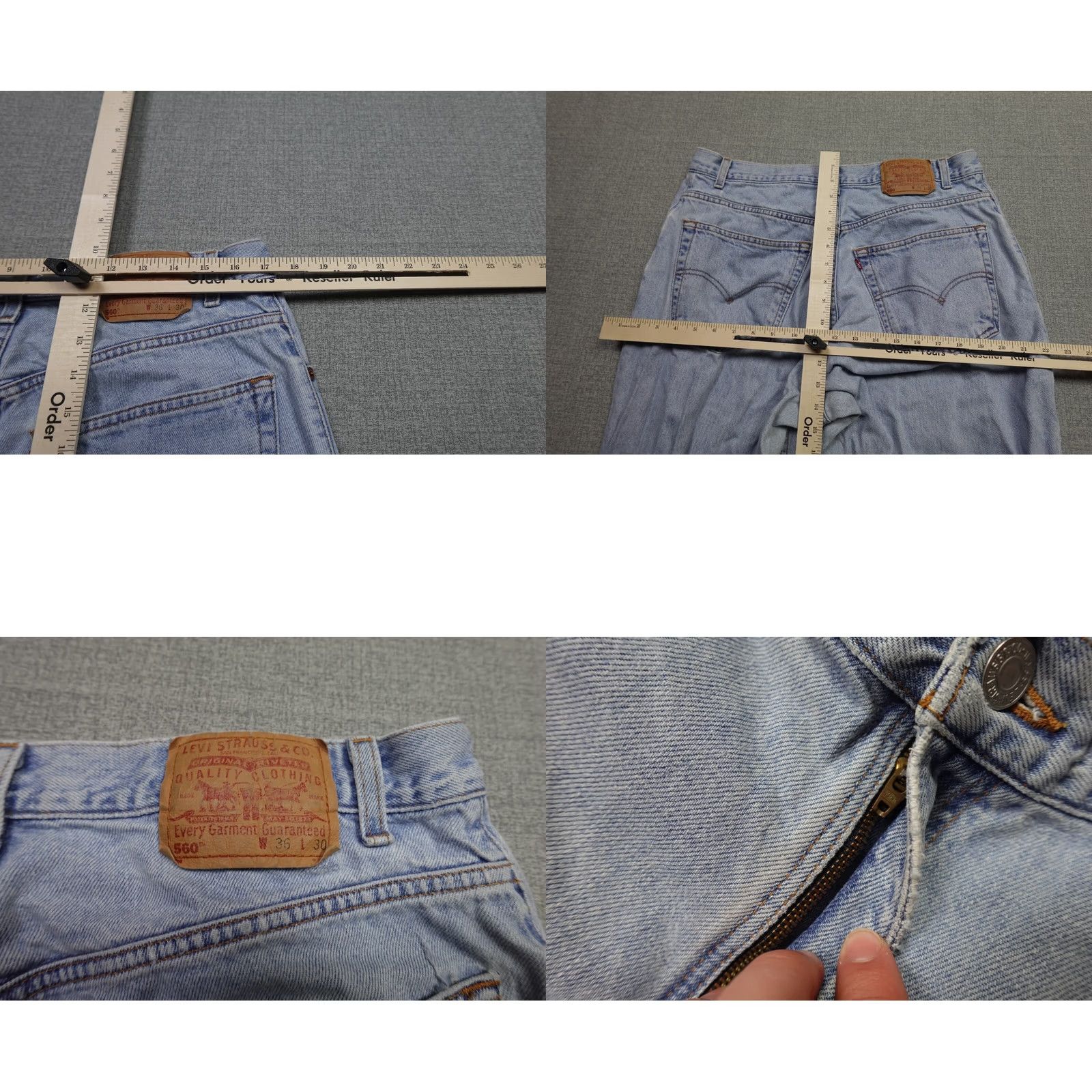 Levi's Vintage Levi's 560 Jeans Men 36x30 Blue Wide-Leg Hip Hop Distressed Light Wash 90s Mens Size US 36 / EU 52 - 8 Thumbnail