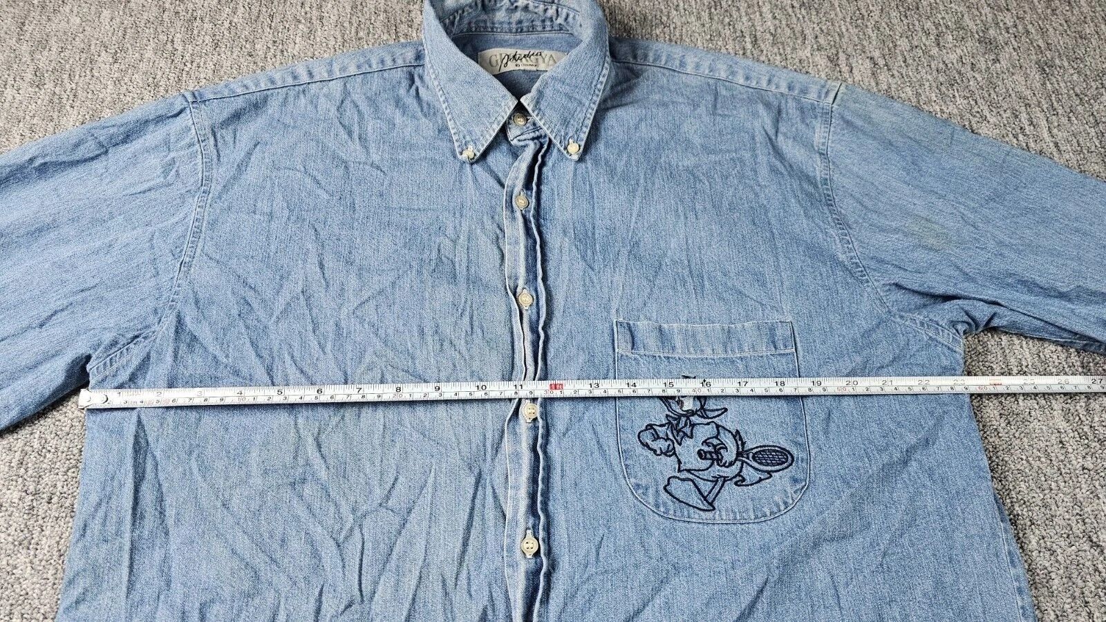 Other 90s Disney Paris Donald Duck Embroidered Denim Shirt L 90s Size US L / EU 52-54 / 3 - 17 Thumbnail