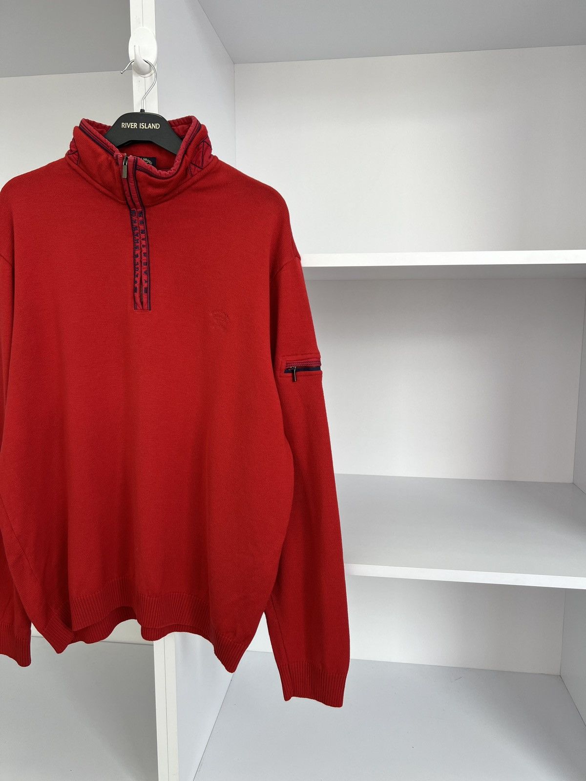 Paul & Shark × Vintage Vintage Paul Shark Red Knit 1/3 Zip Sweater Size US XXL / EU 58 / 5 - 5 Thumbnail