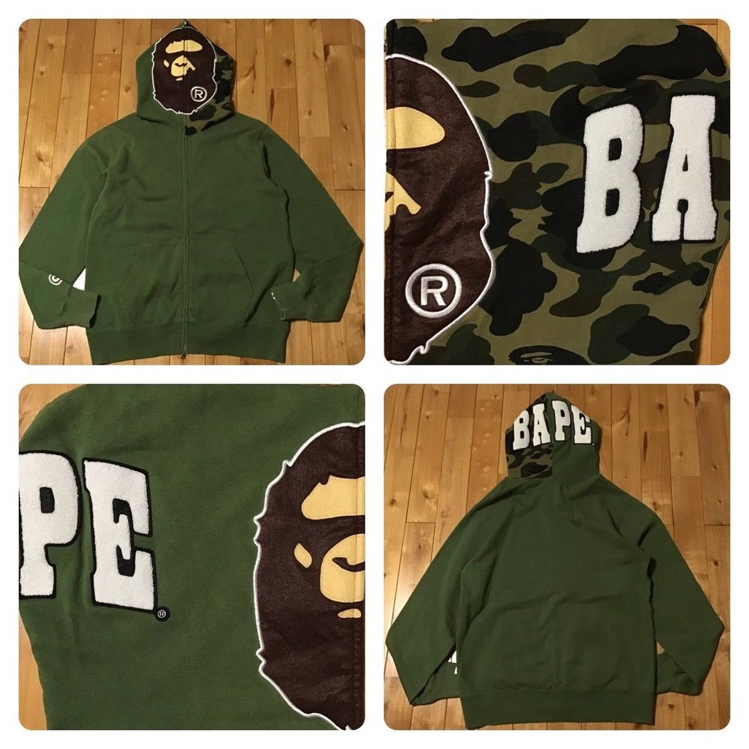 Bape BAPE Ape head full zip hoodie green x 1st camo a bathing ape Size US XL / EU 56 / 4 - 1 Thumbnail