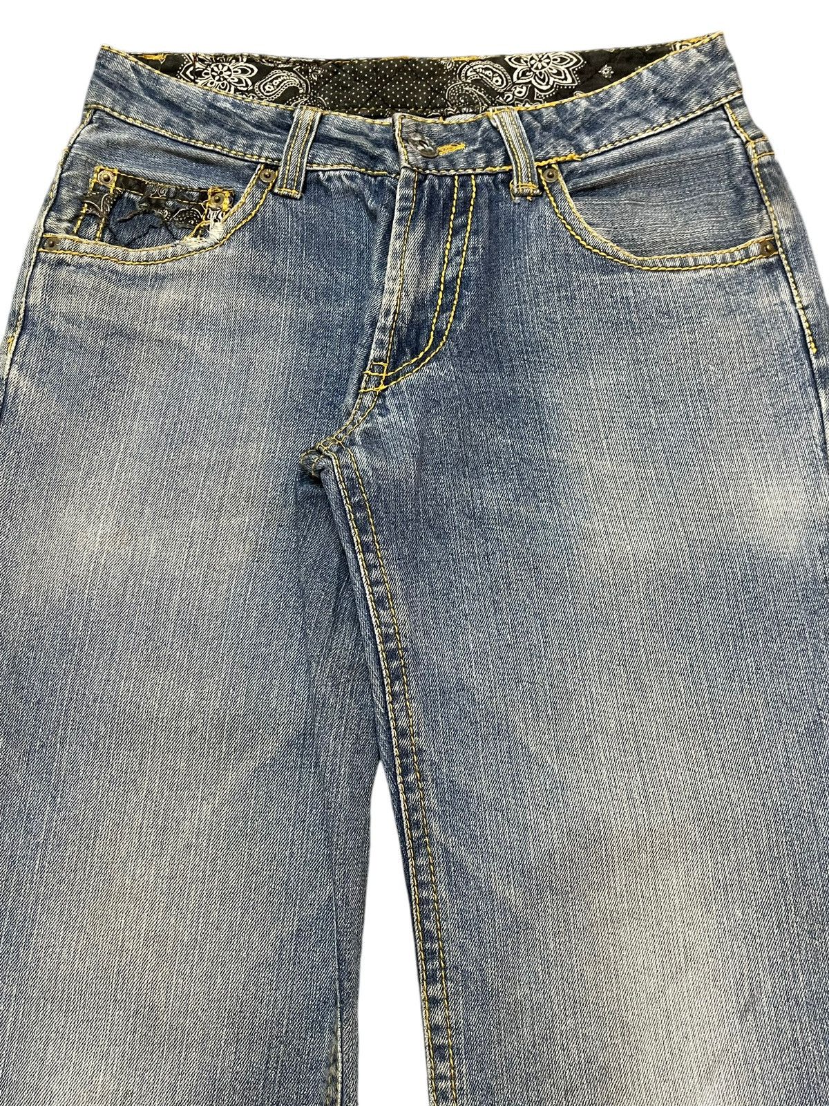 14th Addiction Vintage Japanese Seditionaries Skull Embroidered Baggy Jeans Size US 30 / EU 46 - 4 Thumbnail