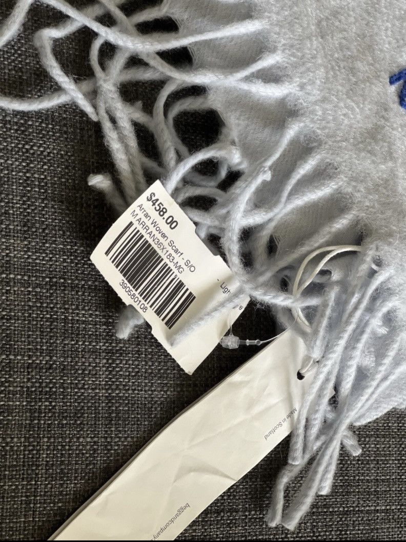 Begg x Co Begg & Co Arran 100% Cashmere Light Blue Scarf Size ONE SIZE - 8 Thumbnail
