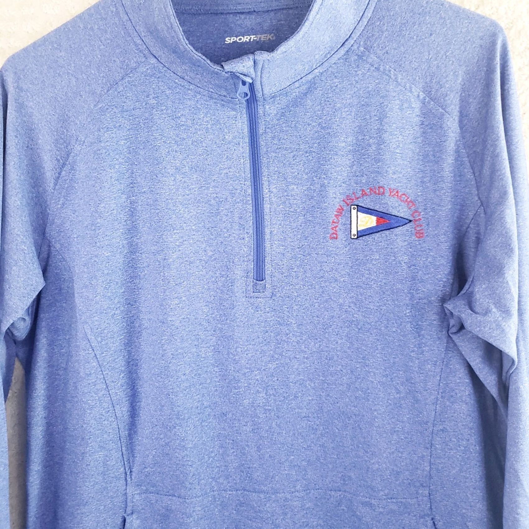 Vintage Sport-Tek Women's XL Jacket Dataw Yacht Club 1/4 Zip Heathered Blue Thumbhole Activewear Shirt Womens Regular Fit Level: Adult Size L / US 10 / IT 46 - 3 Thumbnail