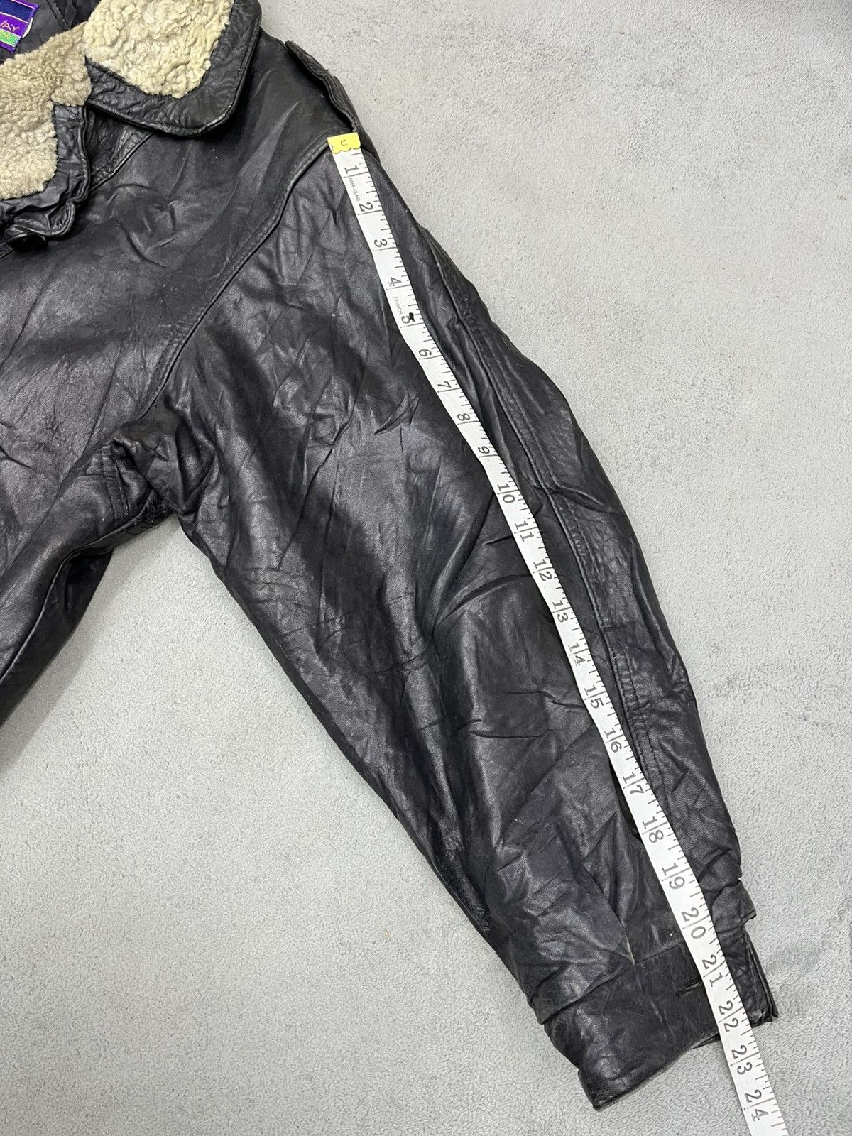 Vintage ARCHIVE🔥VTG HEMMINGWAY LEATHER SHERPA BOMBER JACKET Size US L / EU 52-54 / 3 - 13 Thumbnail