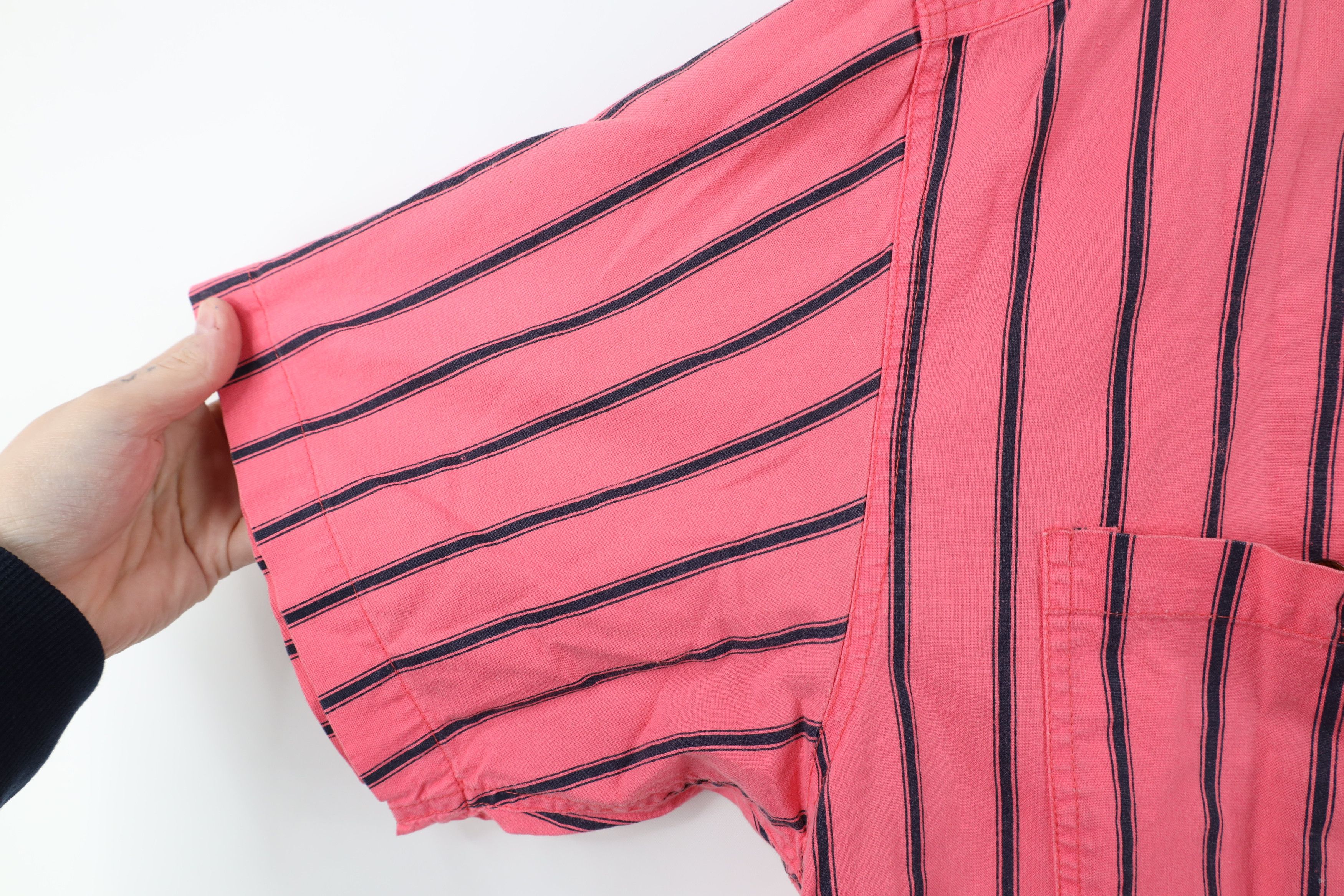 Vintage Vintage 90s Streetwear Striped Big Pocket Button Down Shirt Size US L / EU 52-54 / 3 - 6 Thumbnail