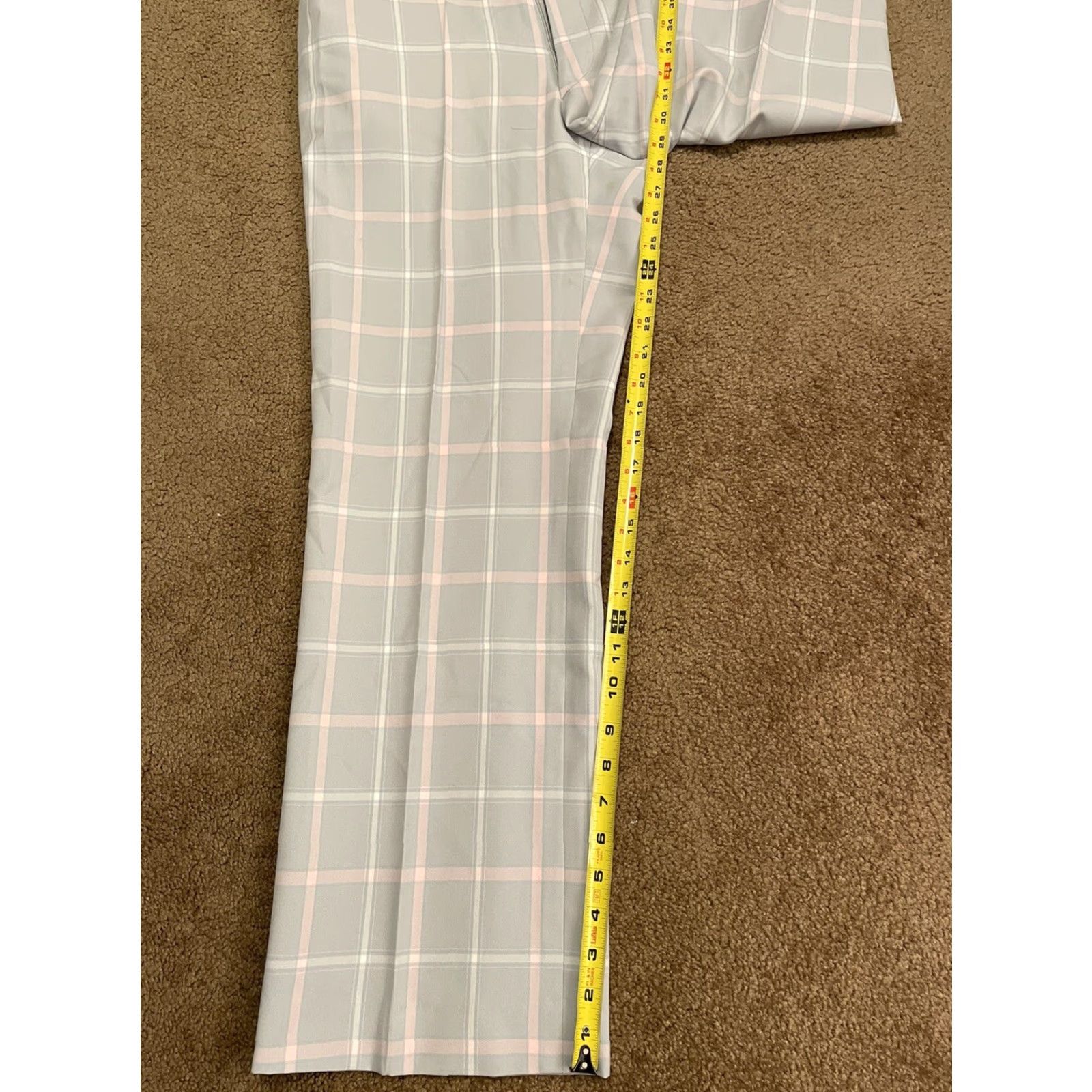 Pinko Aureus Mens Vintage 90s Pink Gray Plaid Golf Pants Sz 36x28 No Belt Pants Size US 36 / EU 52 - 4 Thumbnail