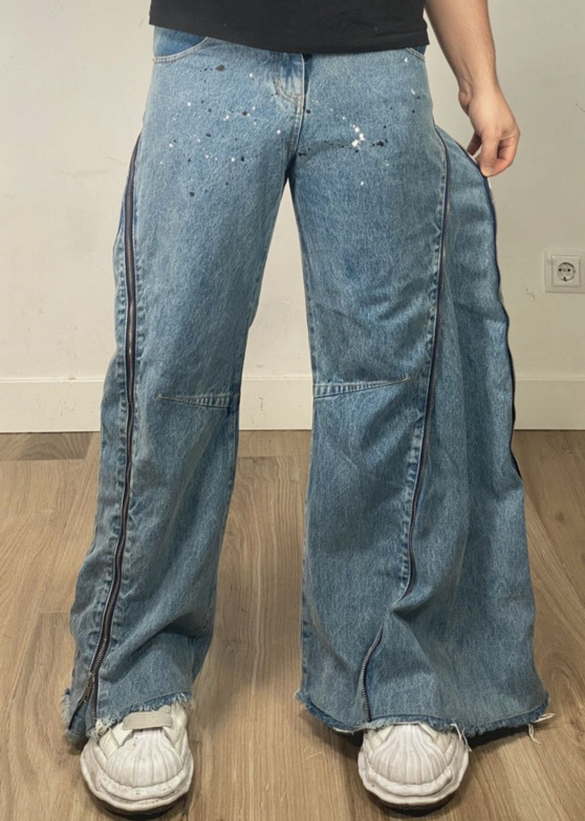 Japanese Brand Paynestar Heroin Zip Baggy Flared Denim Pants Bolan Size US 32 / EU 48 - 8 Thumbnail