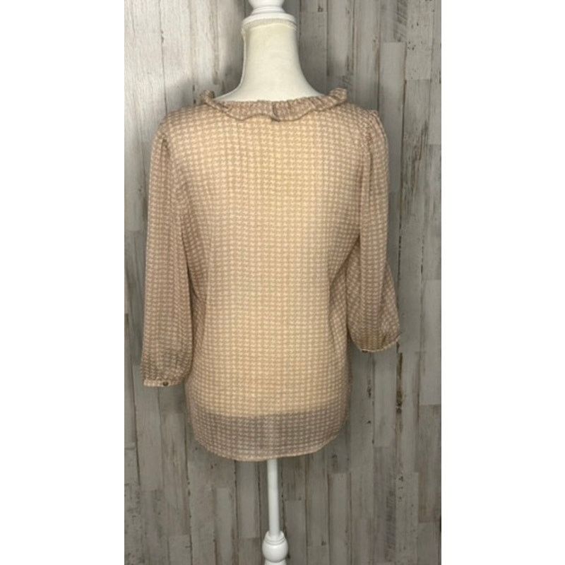 Gap Gap Women's Beige Houndstooth Ruffle Blouse Size Small Size S / US 4 / IT 40 - 4 Thumbnail