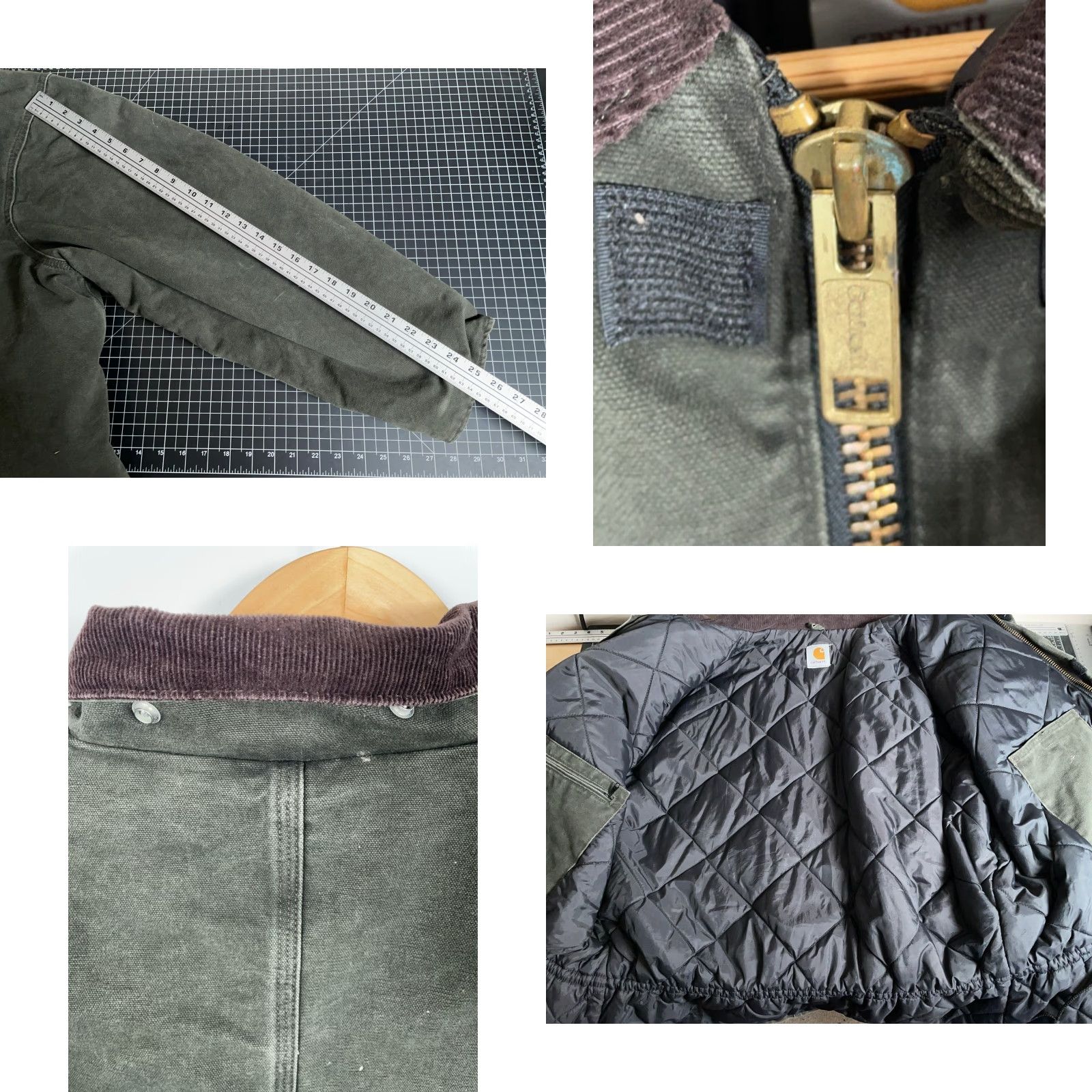 Carhartt VINTAGE Carhartt C26 Duck Canvas Jacket Mens 2XL Moss Green Quilted Lining Faded Bomber Jacket Casual Workwear 90s Grunge Retro Mens Size US XXL / EU 58 / 5 - 8 Thumbnail