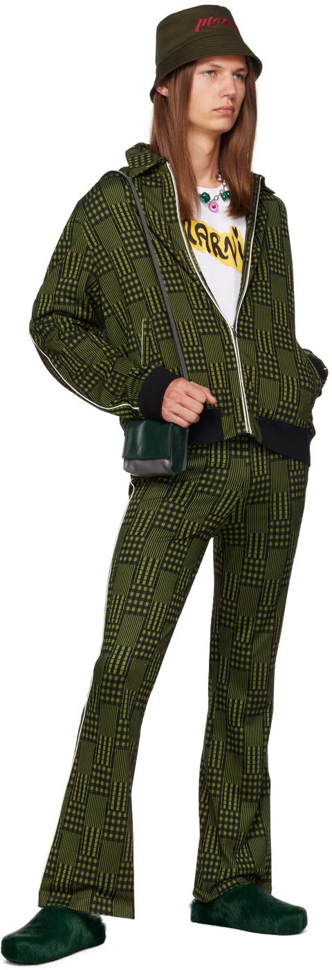 Marni o1w1db10824 Jacquard Sweatpant in Green Black Size US 30 / EU 46 - 4 Thumbnail