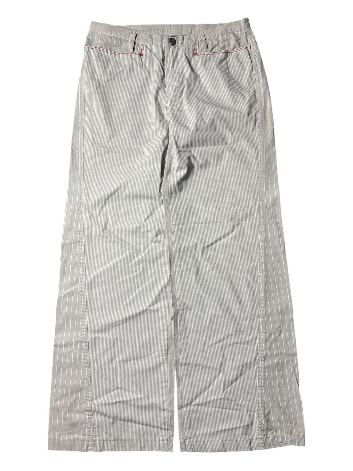 Marithe + Francois Girbaud 2000s Marithe Francois Girbaud Striped Wide Pans Size US 27 - 1 Thumbnail