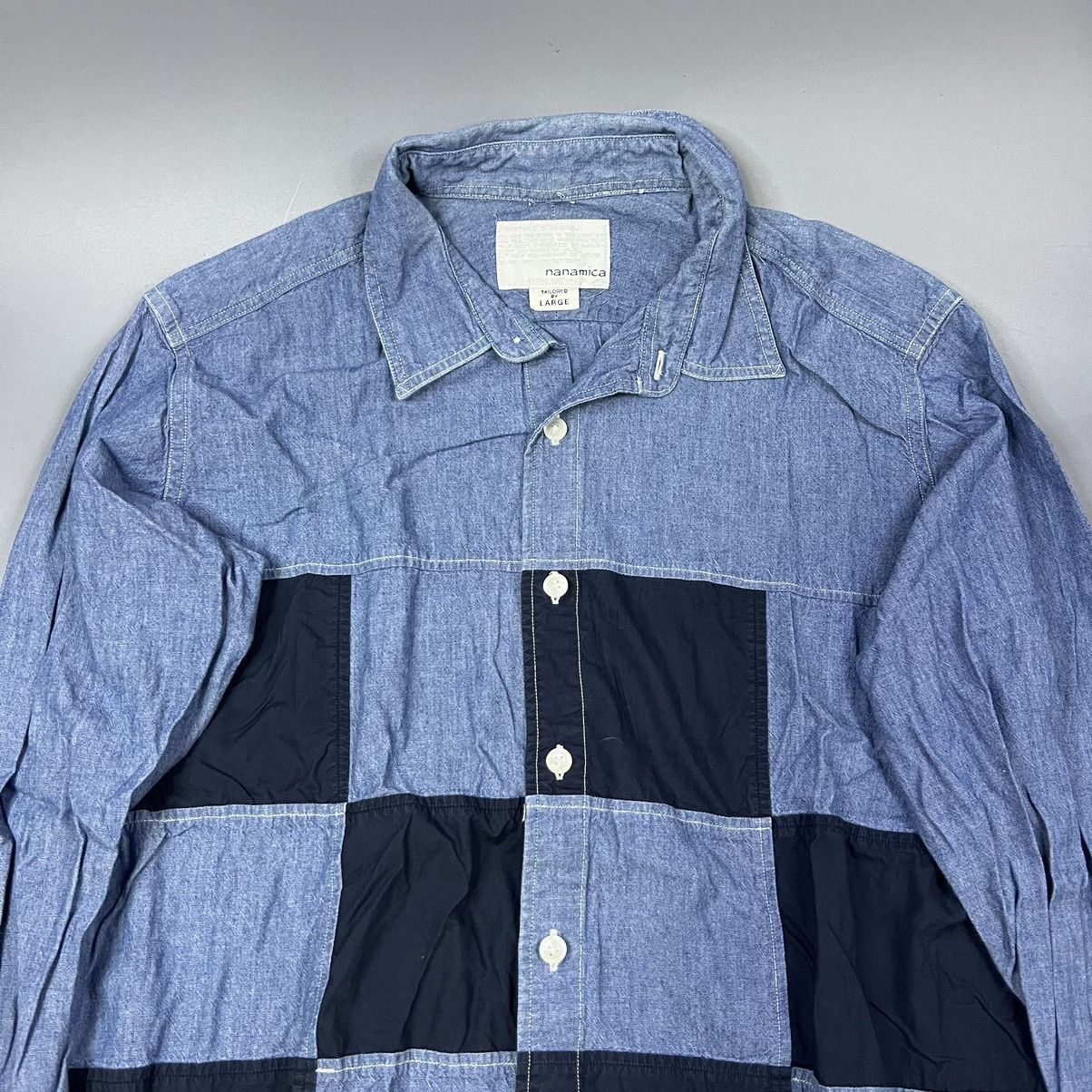 Nanamica Nanamica Patchwork Button Up Shirt Size US L / EU 52-54 / 3 - 2 Thumbnail