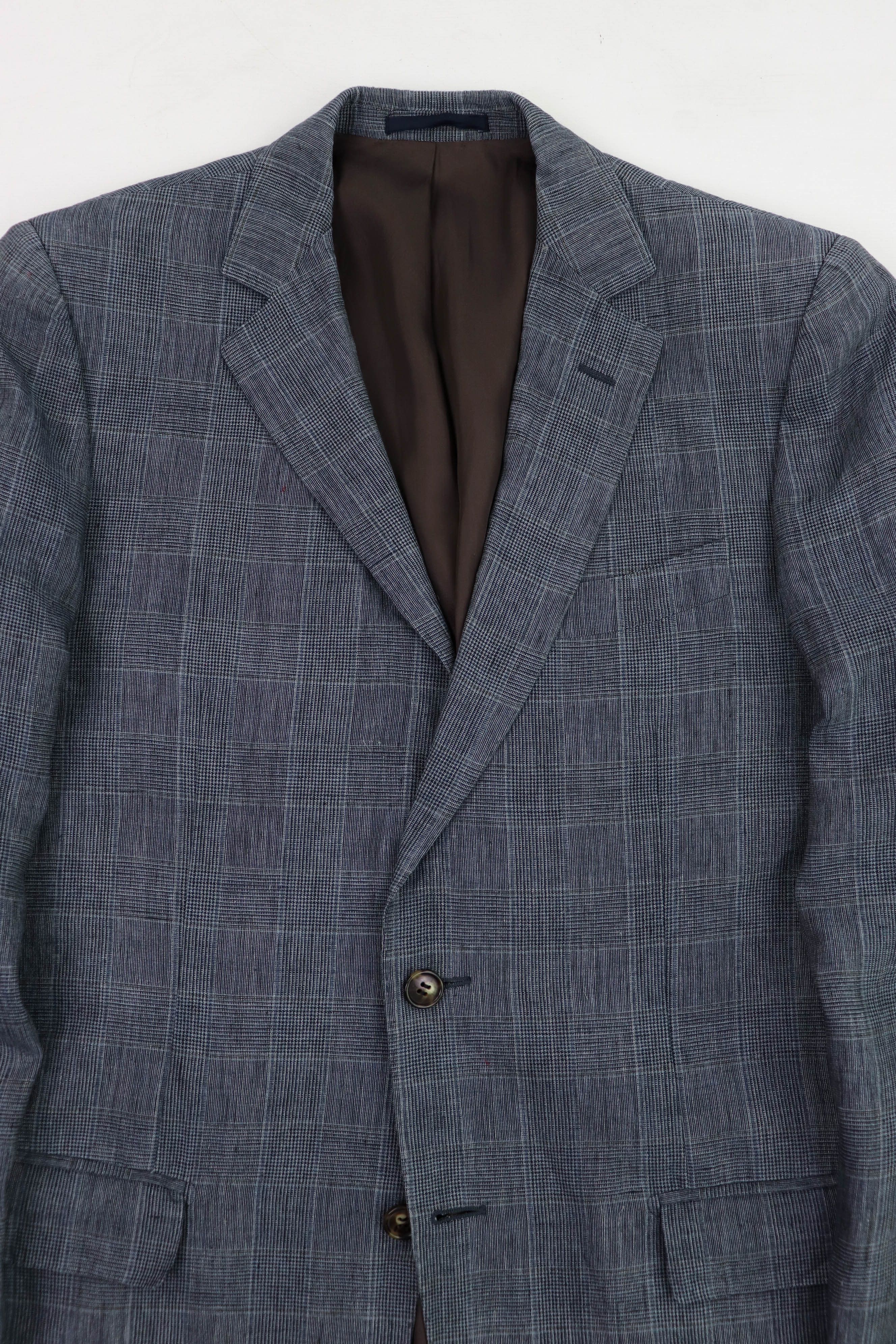 Suitsupply Suitsupply Ormezzano Plaid Grey Pure Linen Blazer Jacket Size 38L - 3 Thumbnail