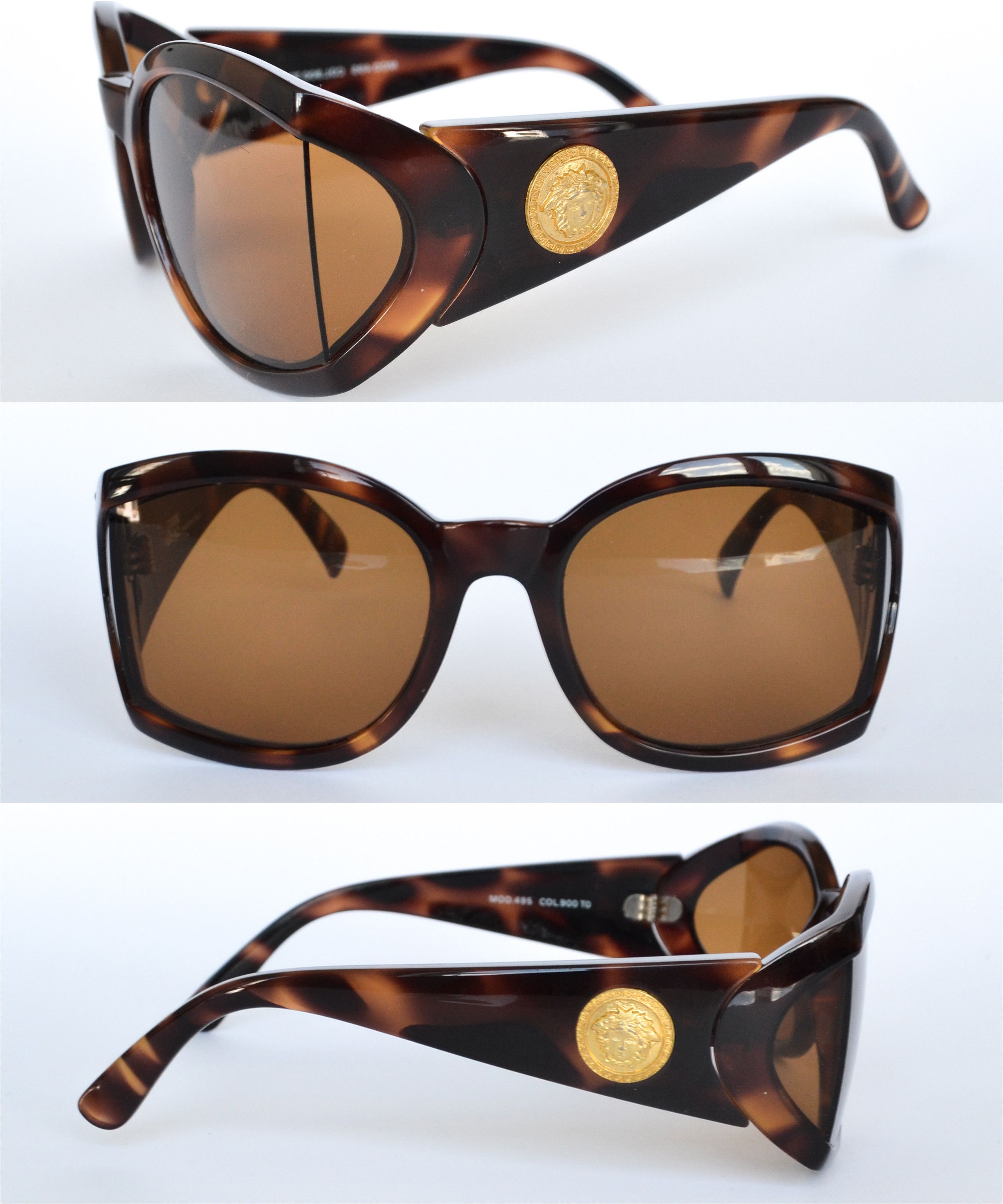 Versace 🔴 GIANNI VERSACE Sunglasses Medusa Mod 495 1998 Brown Size ONE SIZE - 3 Thumbnail