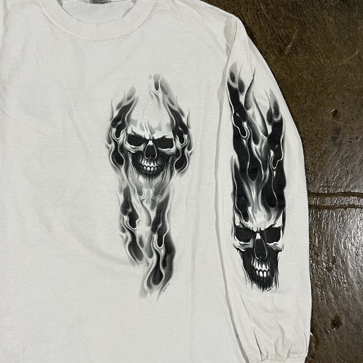 Affliction × JNCO × Vintage Crazy Y2K Affliction Style Skull Grunge Goth Longsleeve Tee Size US S / EU 44-46 / 1 - 5 Thumbnail