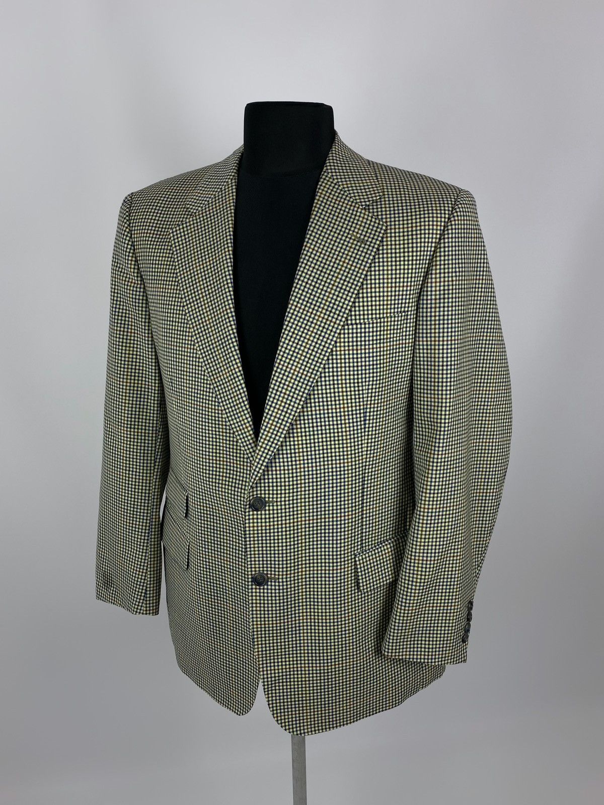 Burberry 1990’s Vintage Burberrys Check Wool Blazer Jacket Size 52S - 2 Thumbnail