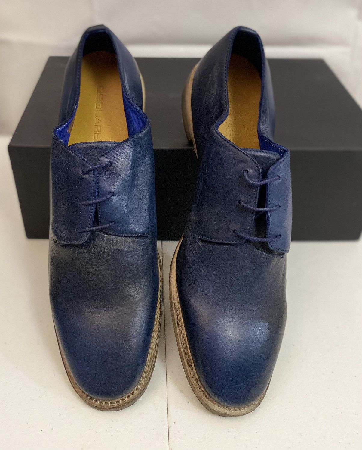 Dsquared2 Dsquared2 🇮🇹 Blu Goodyear Welt Handmade Uni Derby 10.5 NEW Size US 10.5 / EU 43-44 - 7 Thumbnail