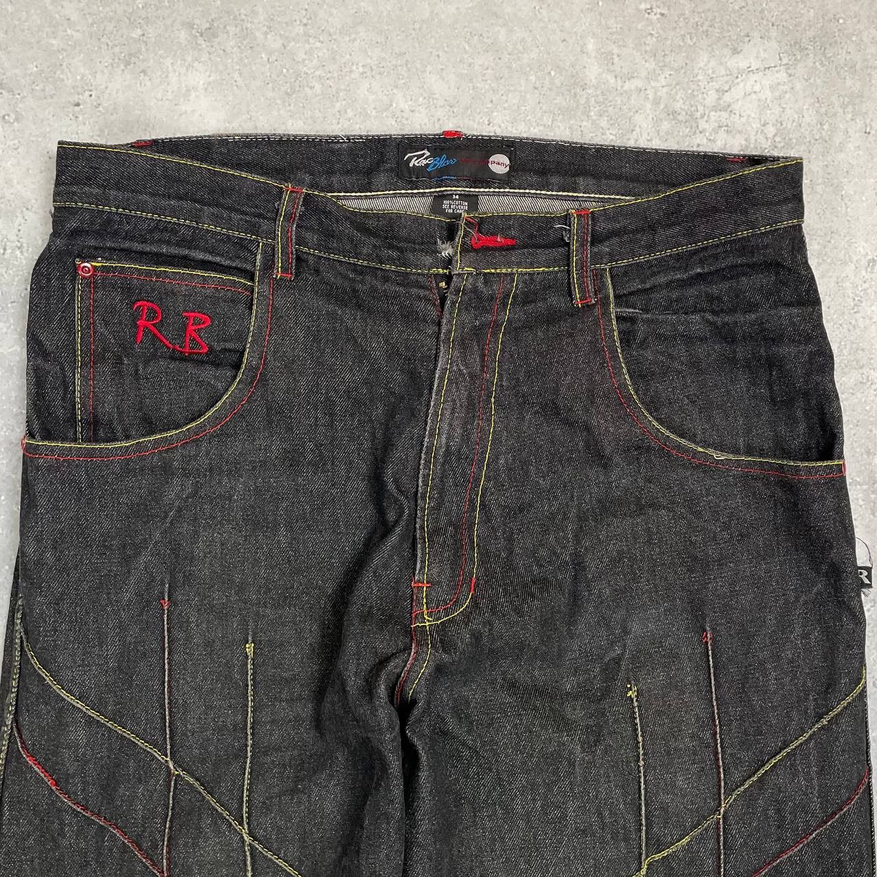Japanese Brand × Vintage Vintage 2000s Raw Blue Rap Hip Hop Jeans Gray Size 34 Size US 34 / EU 50 - 3 Thumbnail