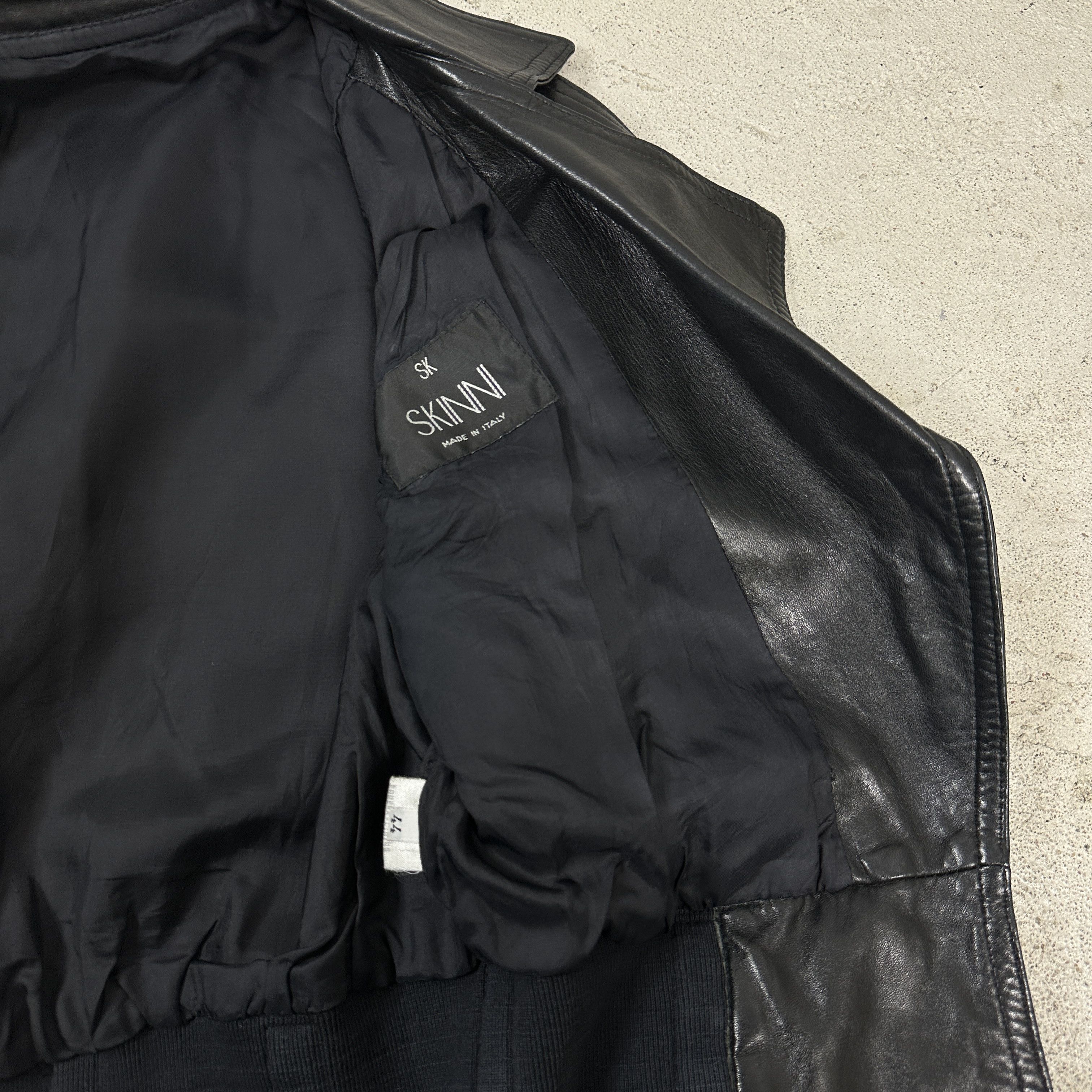 Vintage Vintage Avant Garde Biker Leather Jacket Made in Italy Size M / US 6-8 / IT 42-44 - 4 Thumbnail