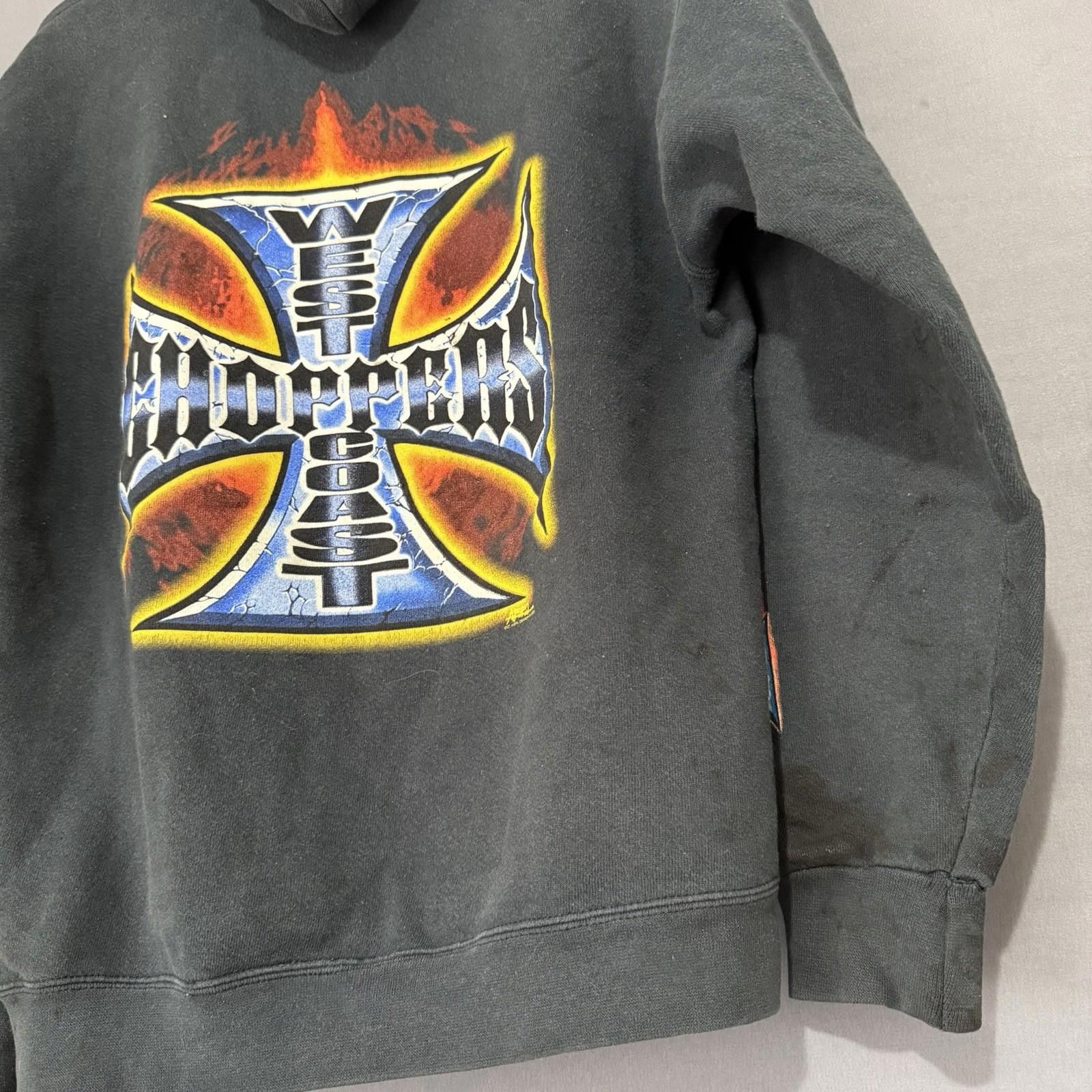 Lee Vintage West Choppers Flame Cross Hoodie M Lee Men’s Size US 32 / EU 48 - 7 Thumbnail