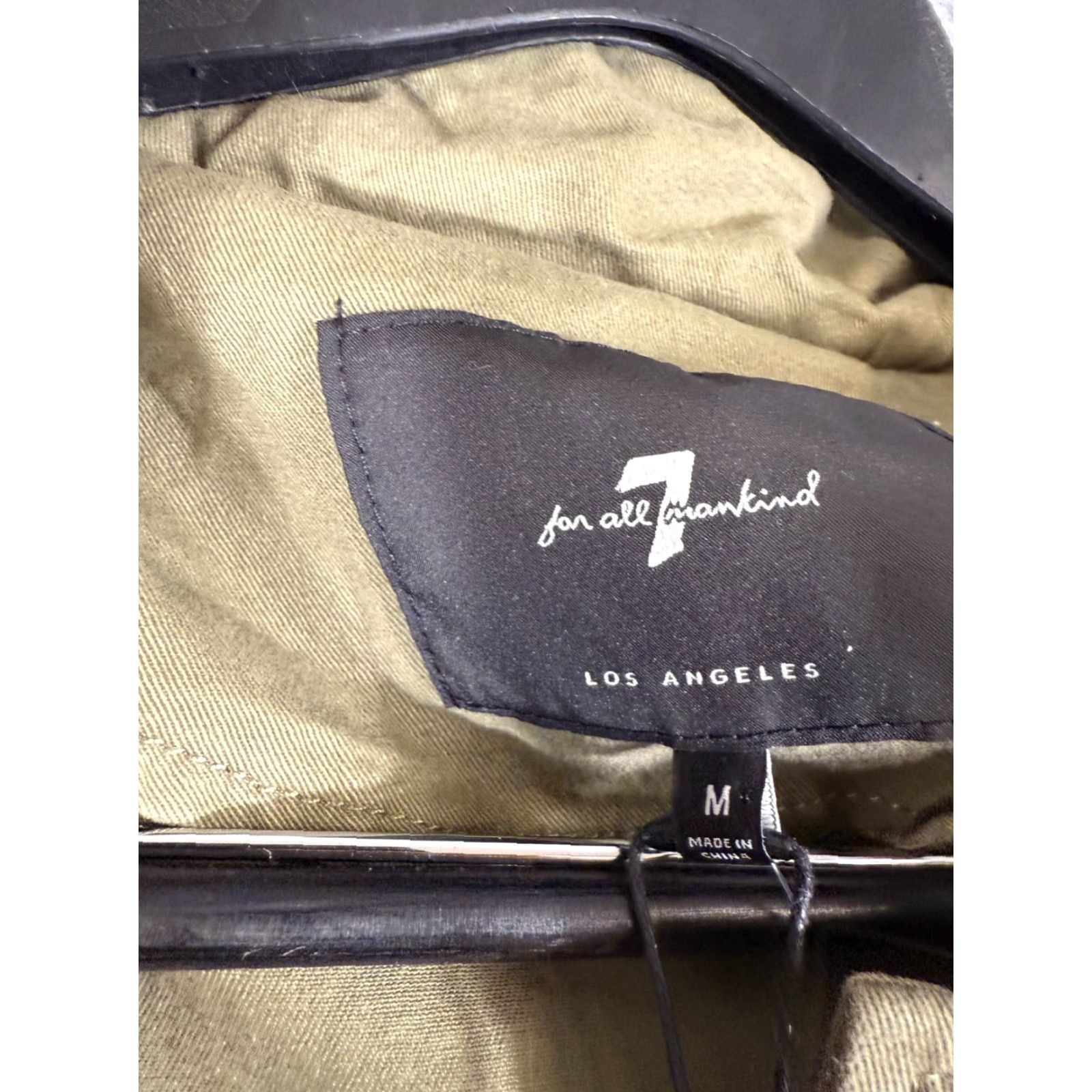 7 For All Mankind VINTAGE? No — 7 For All Mankind Military Parka Jacket Womens M Army Green Hooded Full Zip Snap NWT Size M / US 6-8 / IT 42-44 - 7 Thumbnail