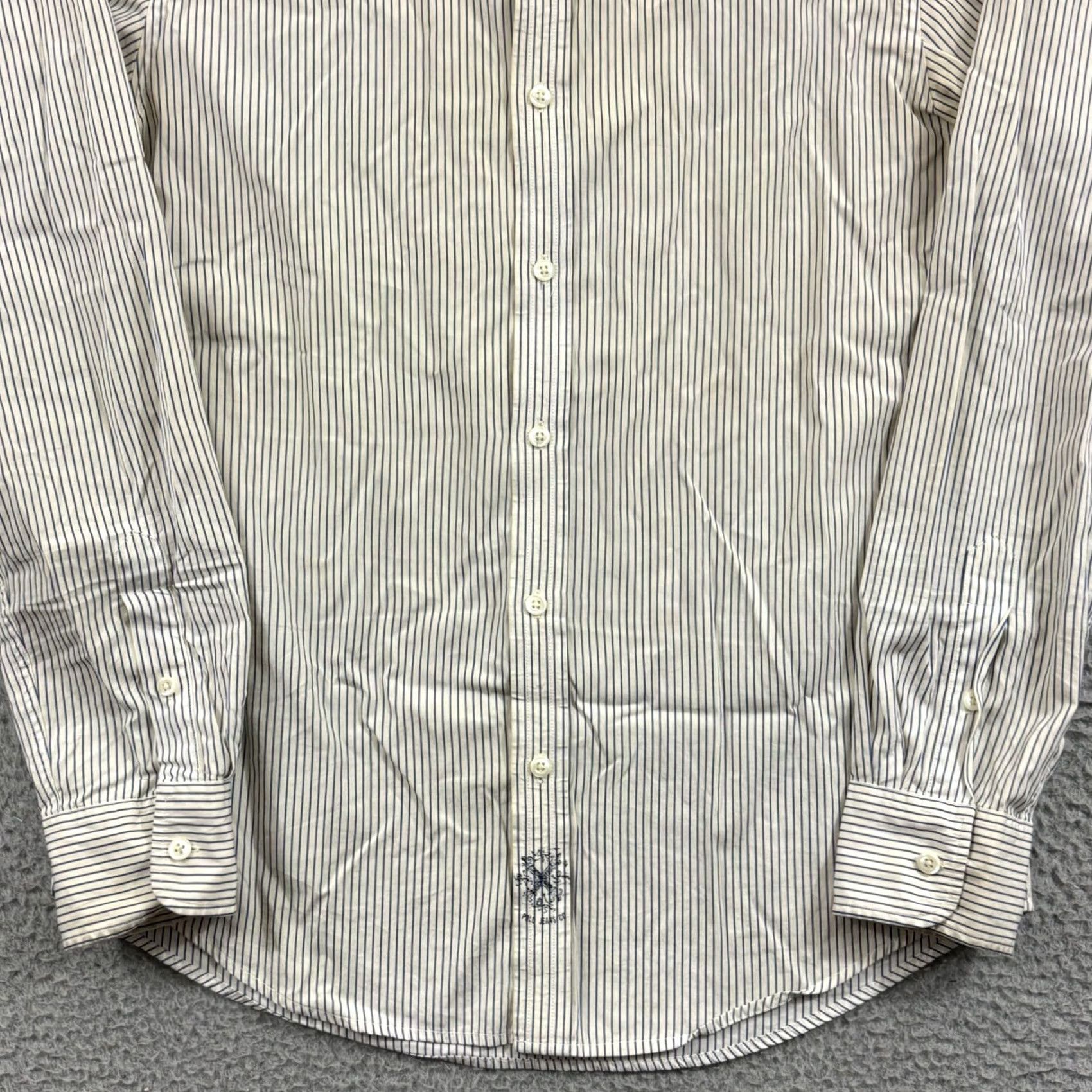 Polo Ralph Lauren VINTAGE Polo Ralph Lauren Shirt Mens Small Blue Striped 90s Long Sleeve Button Up Shirt Size US S / EU 44-46 / 1 - 3 Thumbnail