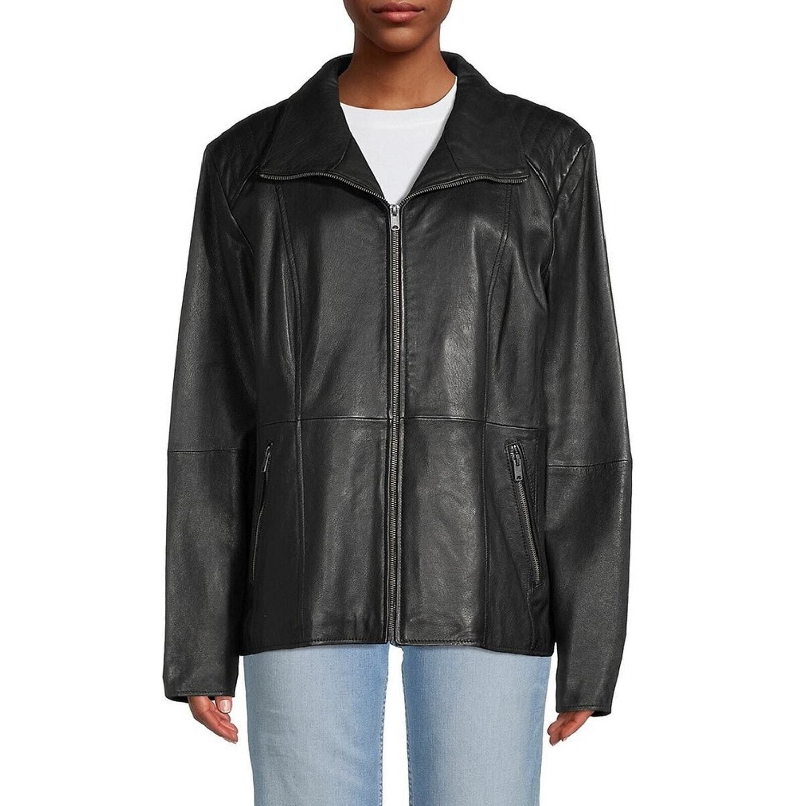 Andrew Marc Andrew Marc Leather Full Zip Black Fabian Jacket Size Large Size L / US 10 / IT 46 - 1 Thumbnail