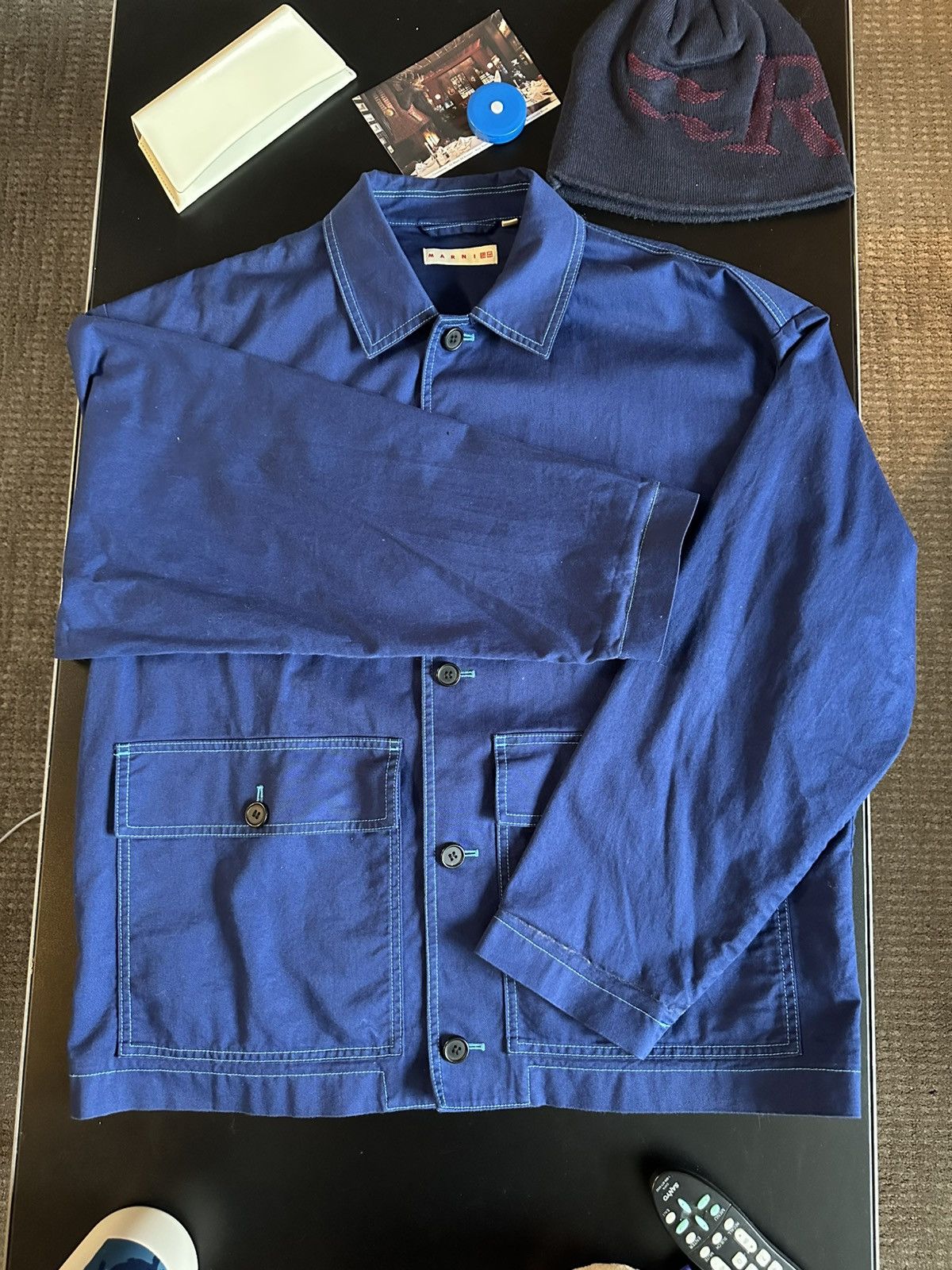 Marni × Uniqlo RARE MARNI X UNIQLO BLUE CHORE JACKET Size US L / EU 52-54 / 3 - 1 Thumbnail