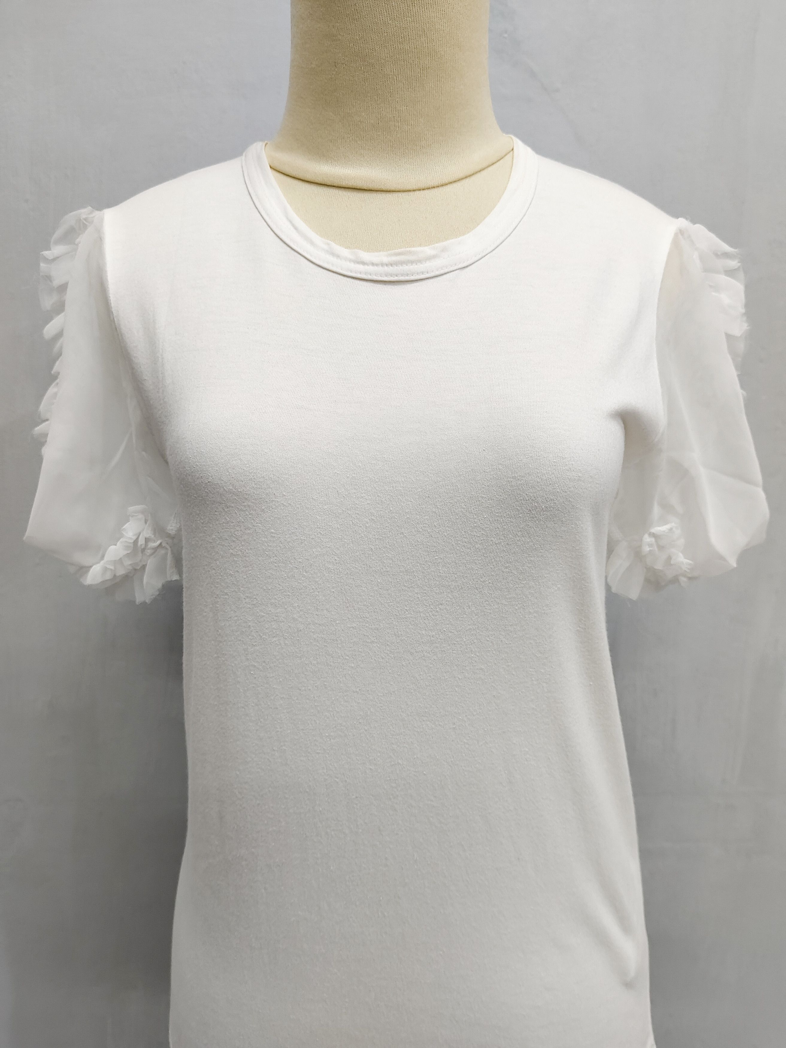 Comme des Garcons AD12 CDG- Balletcore Romantic Gothic Ruffle Sleeve Sheer Top Size S / US 4 / IT 40 - 5 Thumbnail