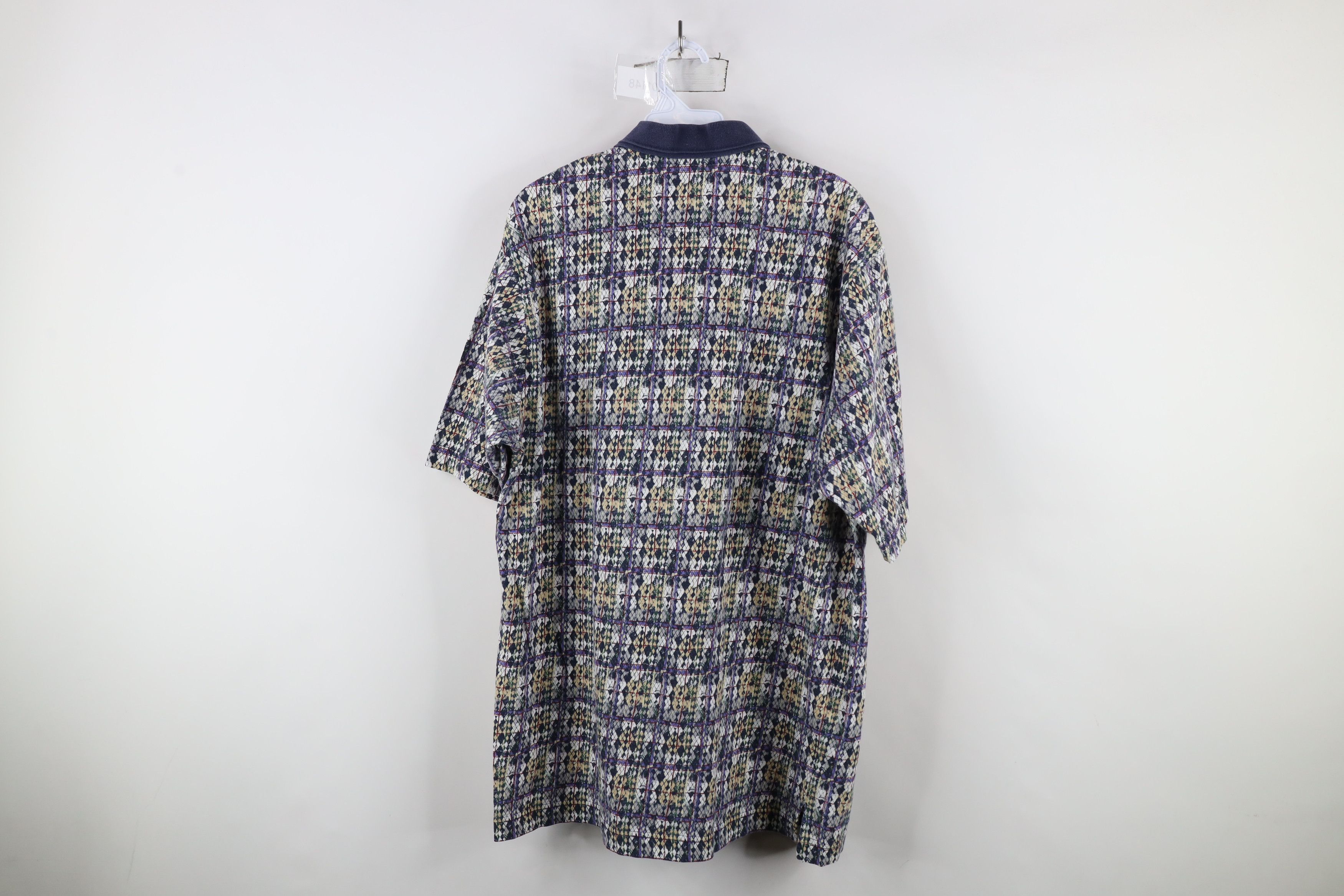 Vintage Vintage 90s Streetwear Abstract Plaid Golf Polo Shirt Size US L / EU 52-54 / 3 - 10 Thumbnail