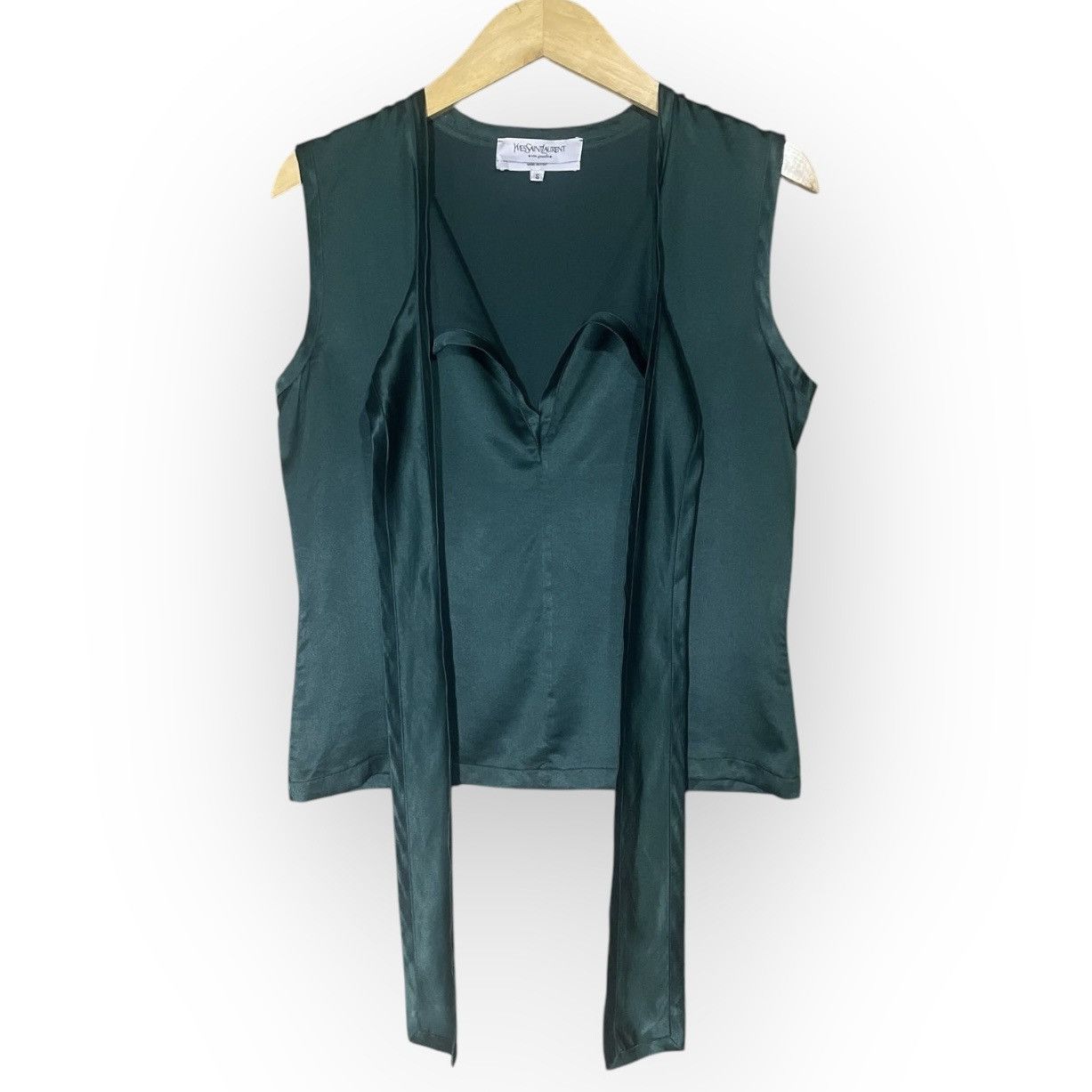 Vintage × Yves Saint Laurent Yves Saint Laurent Blouse Sleeveless Silk Size S / US 4 / IT 40 - 2 Thumbnail
