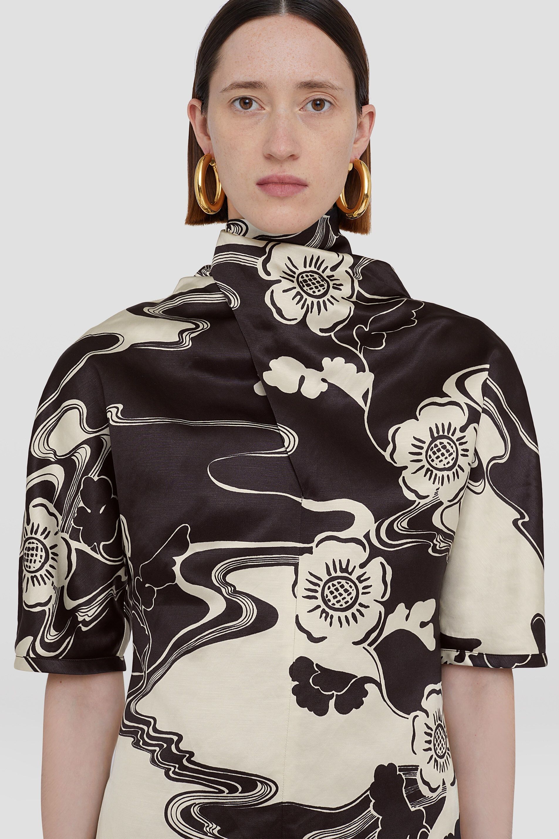 Jil Sander o1y1025 Short Sleeves Blouse in Black/White Size XS / US 0-2 / IT 36-38 - 2 Thumbnail