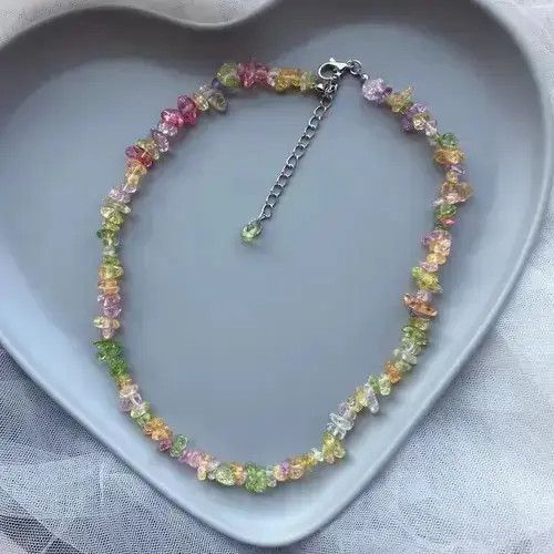 Jewelry Bohemian Natural Stone Bead Choker Vintage Necklace Size ONE SIZE - 1 Thumbnail