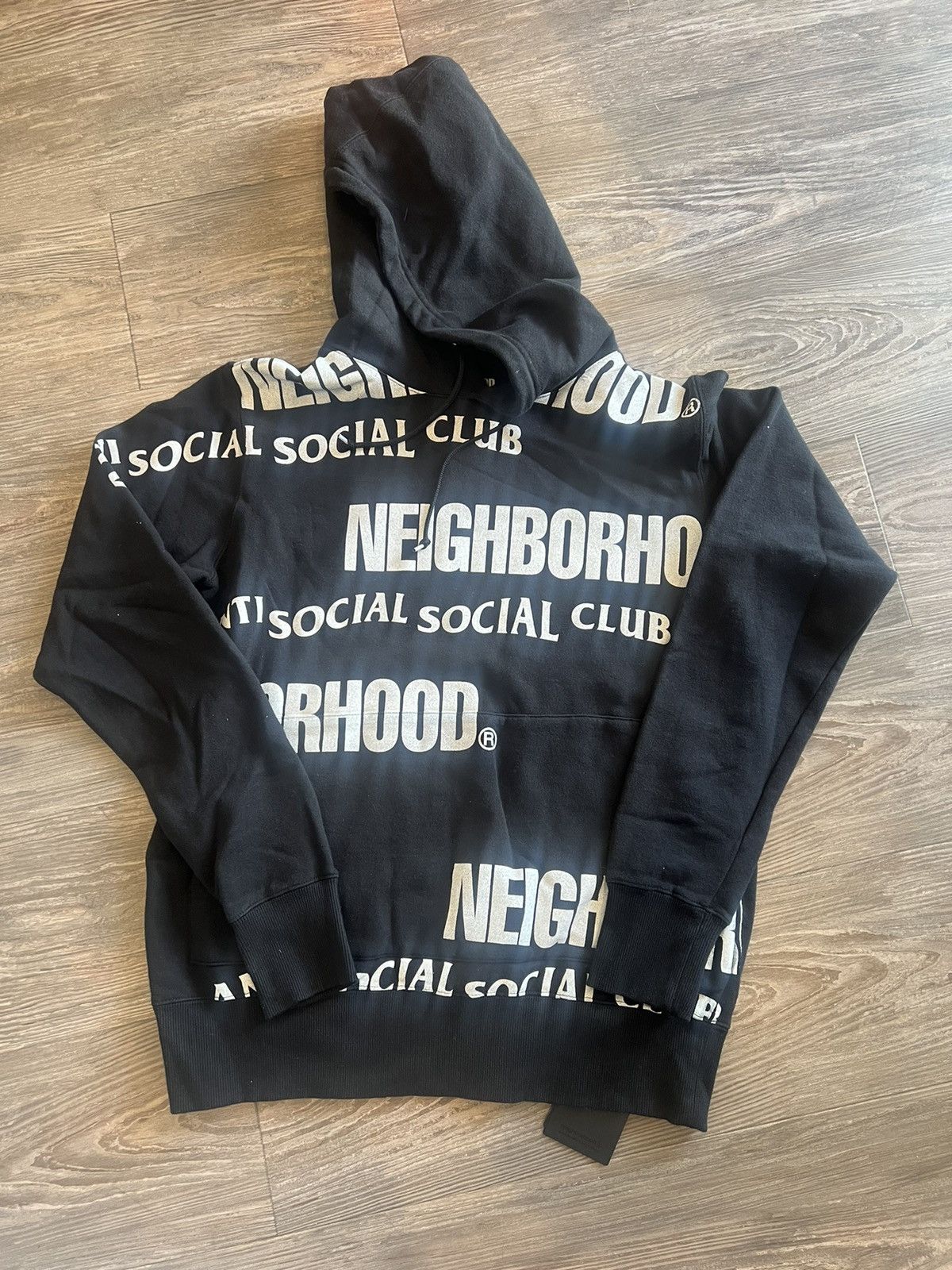 image of Anti Social Social Club x Neighborhood Assc X Neighbourhood Black And White Quivering Hoodie (Size 