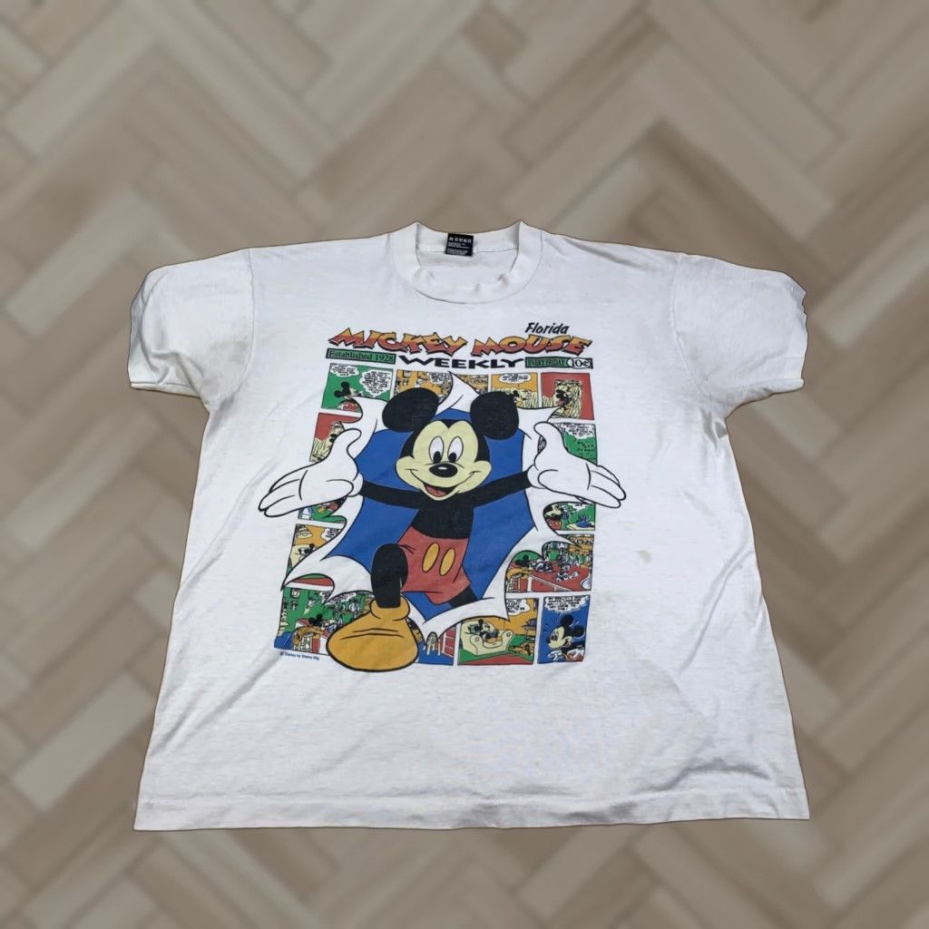 Vintage VINTAGE Best Mickey Mouse Weekly Shirt Mens XL White 11501 Disney Florida Crew Neck Short Sleeve T-Shirt Mens Size US XL / EU 56 / 4 - 1 Thumbnail