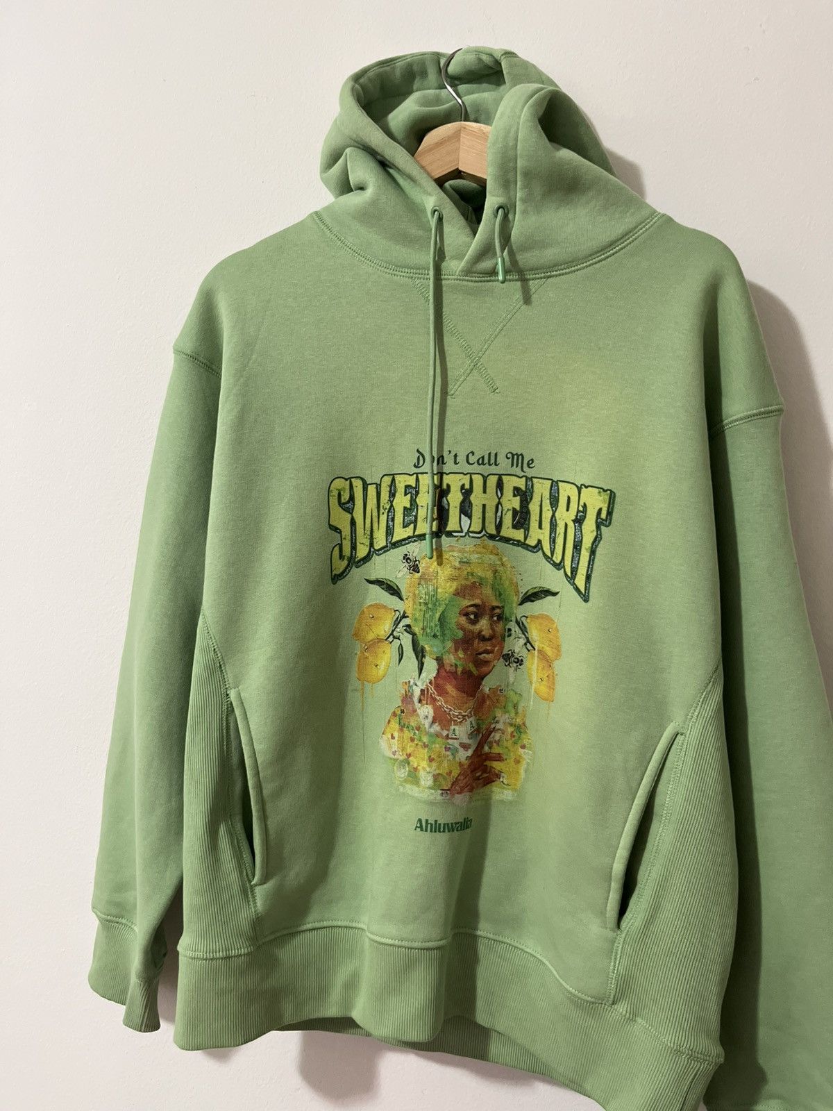 Ahluwalia Ahluwalia Studio Green Mint Sweatheart hoodie S size Size US S / EU 44-46 / 1 - 1 Thumbnail