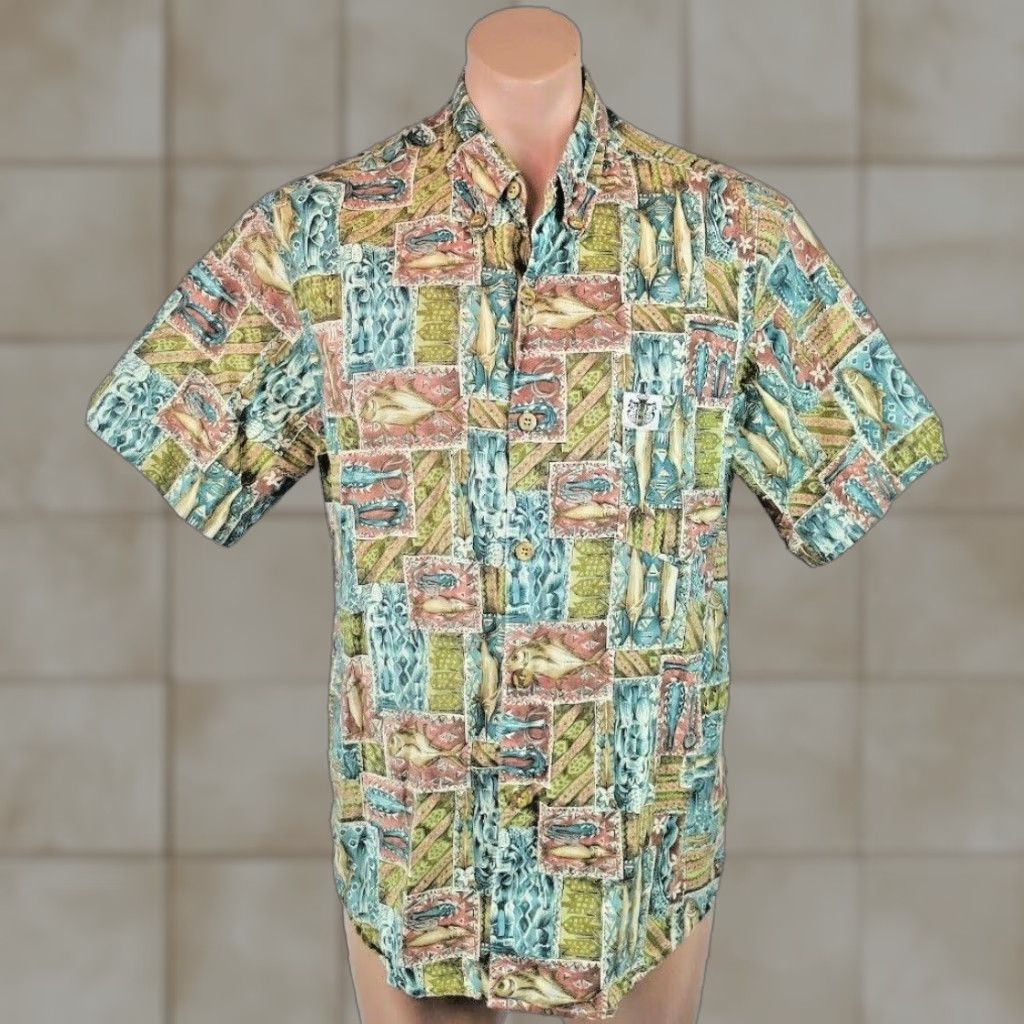 VINTAGE Duke Kahanamoku Hawaiian Shirt L Multi-Color Short