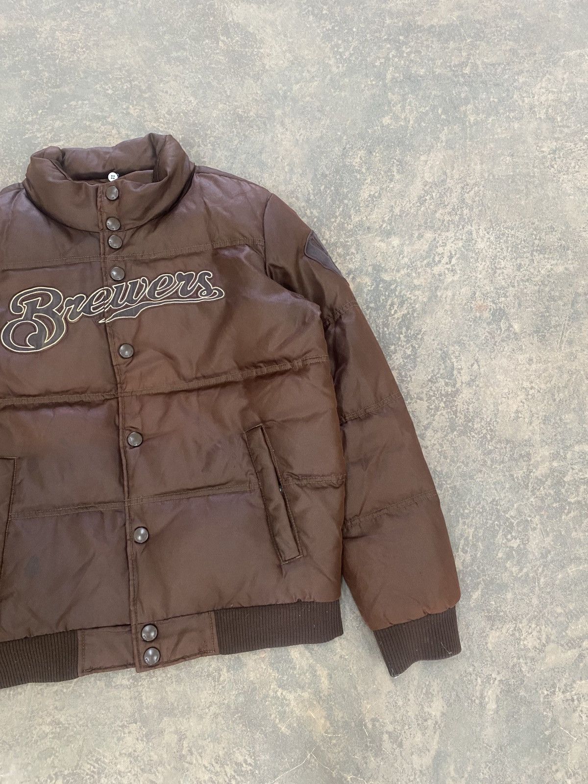 MLB VINTAGE MLB BREWERS TRAVIS BROWN PUFFER DOWN JACKET WINTER Size US M / EU 48-50 / 2 - 2 Thumbnail