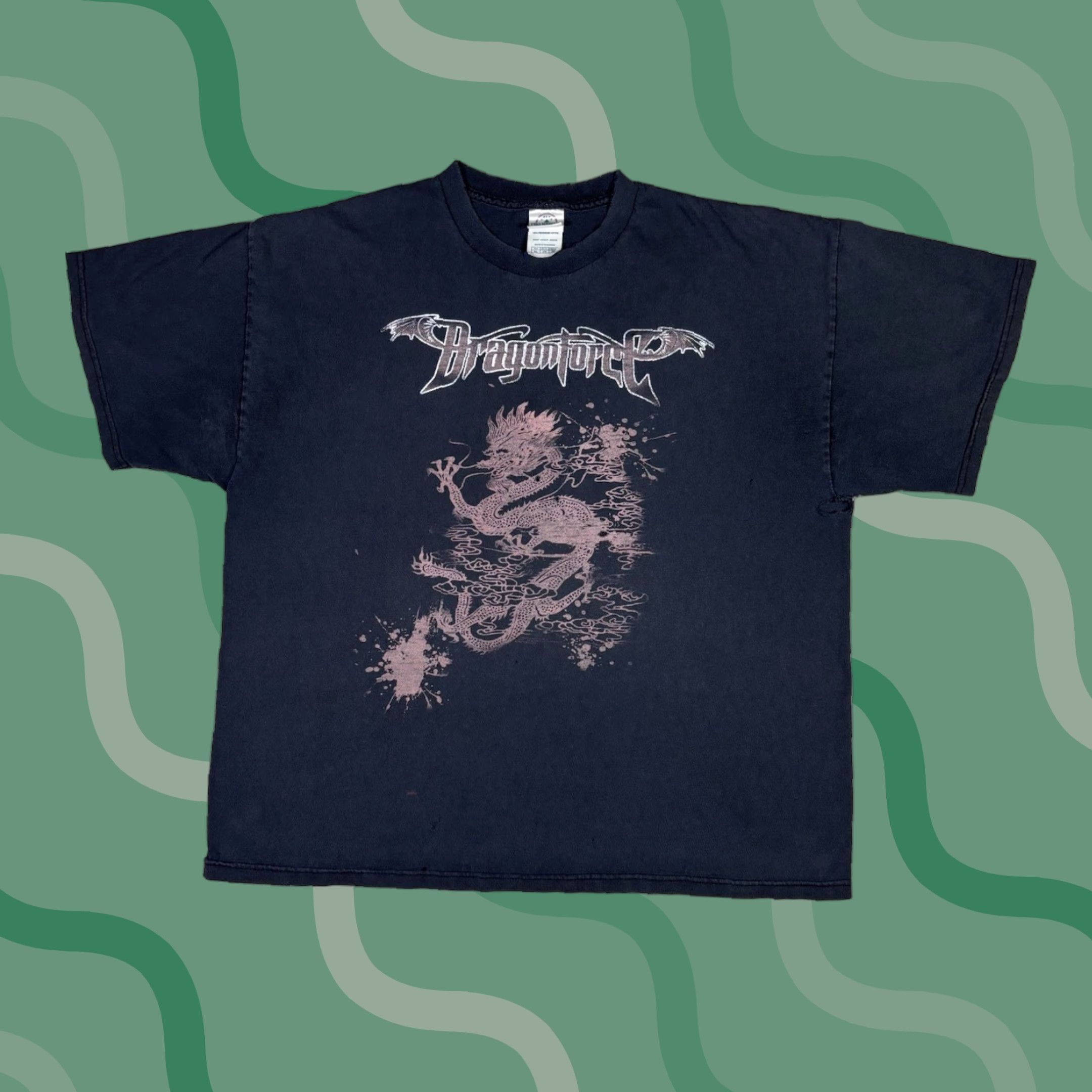 Delta VINTAGE Delta Y2K Dragonforce Band T Shirt XL Black Distressed Crew Neck Short Sleeve Graphic Print Men Size US XL / EU 56 / 4 - 1 Thumbnail