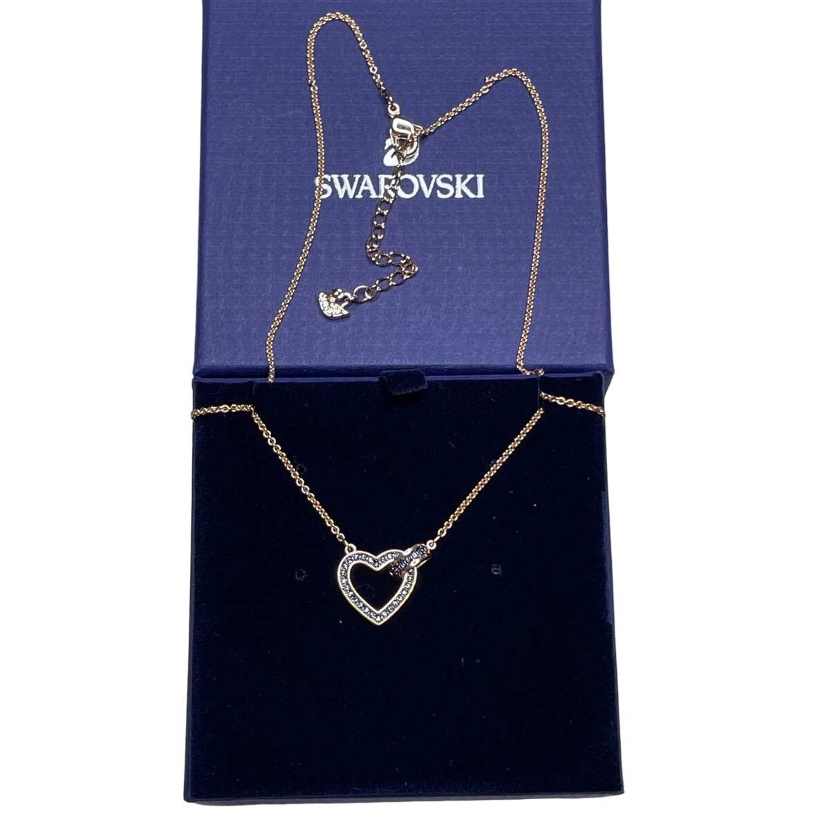 Swarovski Swarovski Lovely Dark Gray Crystal Heart Rose Gold Necklace Size ONE SIZE - 3 Thumbnail