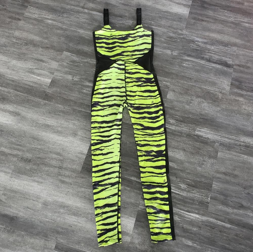 Designer Lime Tiger DUNDAS Full Length Cat Bodysuit Size 28" / US 6 / IT 42 - 2 Thumbnail
