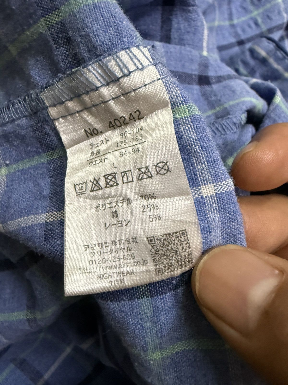 Kansai Yamamoto Kansai Bule Plaid Cotton Flannel pyjama Button Up Size US L / EU 52-54 / 3 - 7 Thumbnail