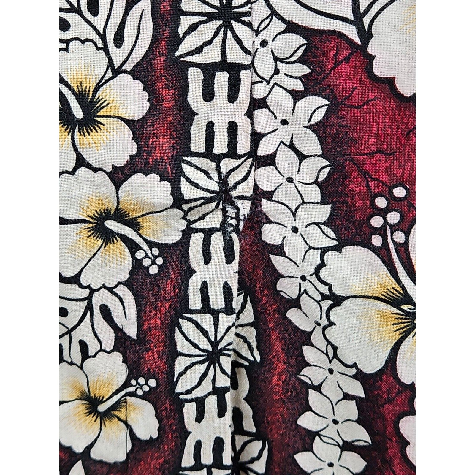 Vintage Hawaiian Flavor Tapa Cloth Print Dress M Brown Handmade Slee Size M / US 6-8 / IT 42-44 - 16 Thumbnail
