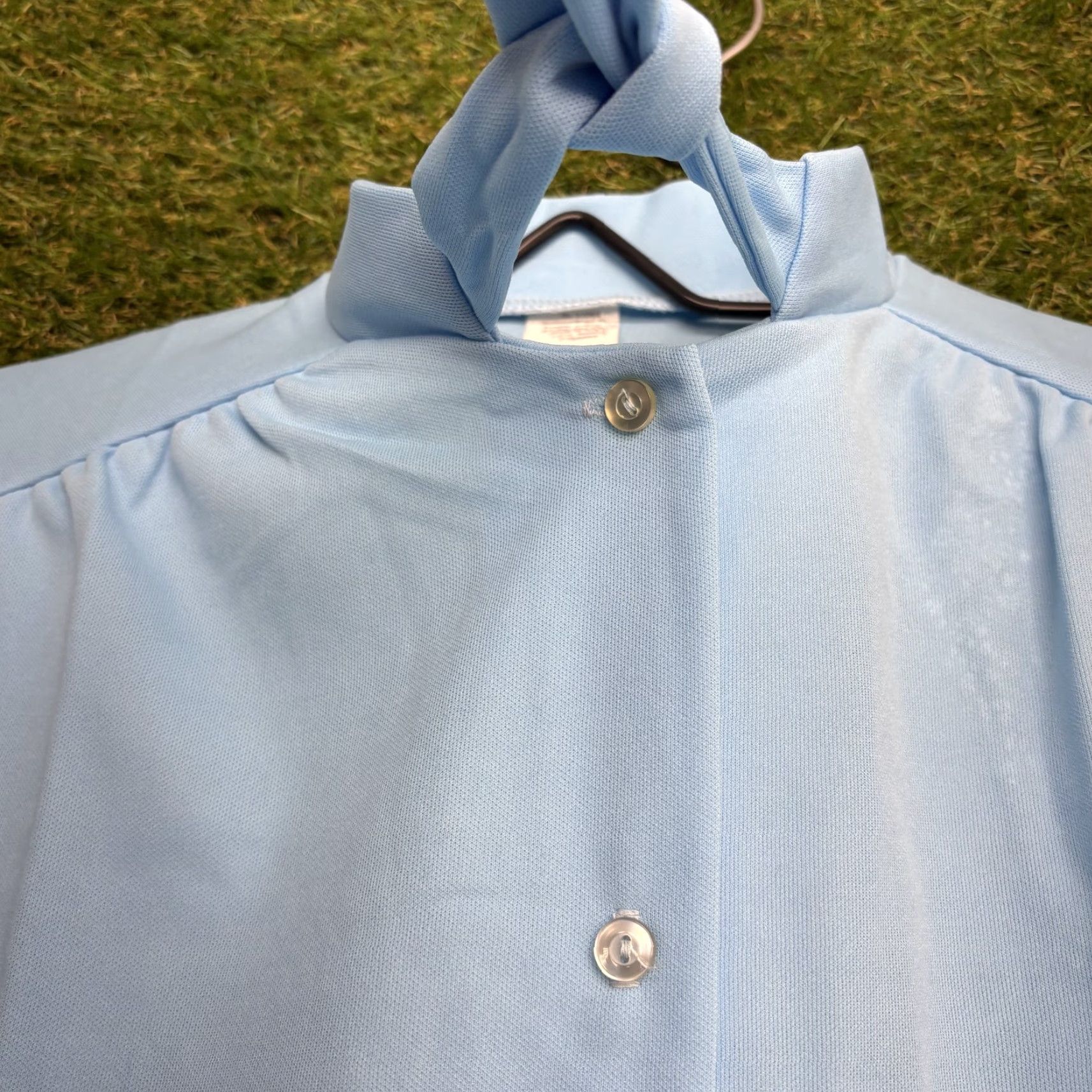 Vintage VINTAGE Silvermans Shirt Womens Small Light Blue Long Sleeve Tie Collar 70s Top Size S / US 4 / IT 40 - 6 Thumbnail